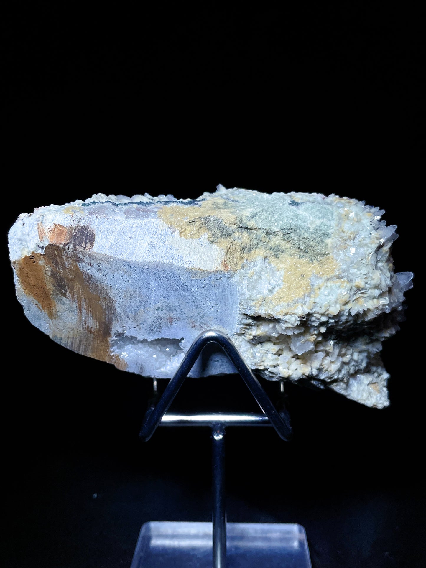 feather calcite with pyrite specimen Hubei China