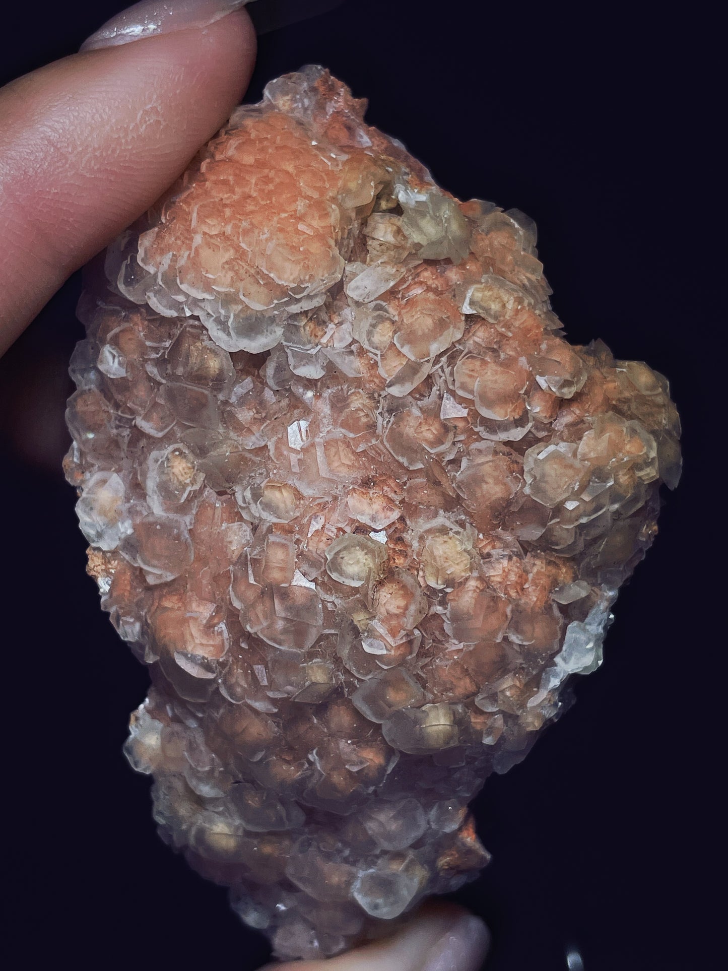 Orange calcite specimen origin Hunan China