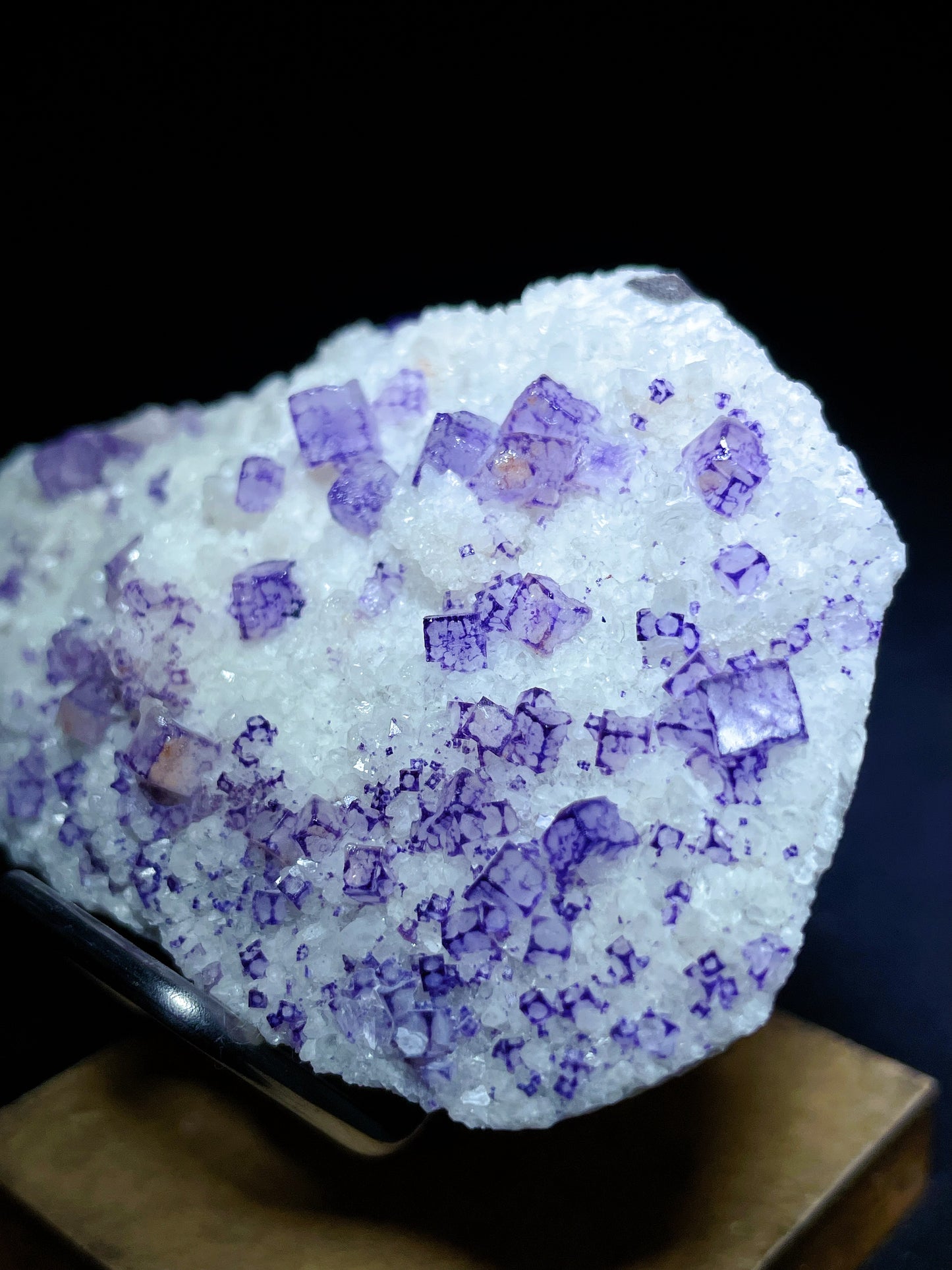purple fluorite with quartz specimen Fujian China