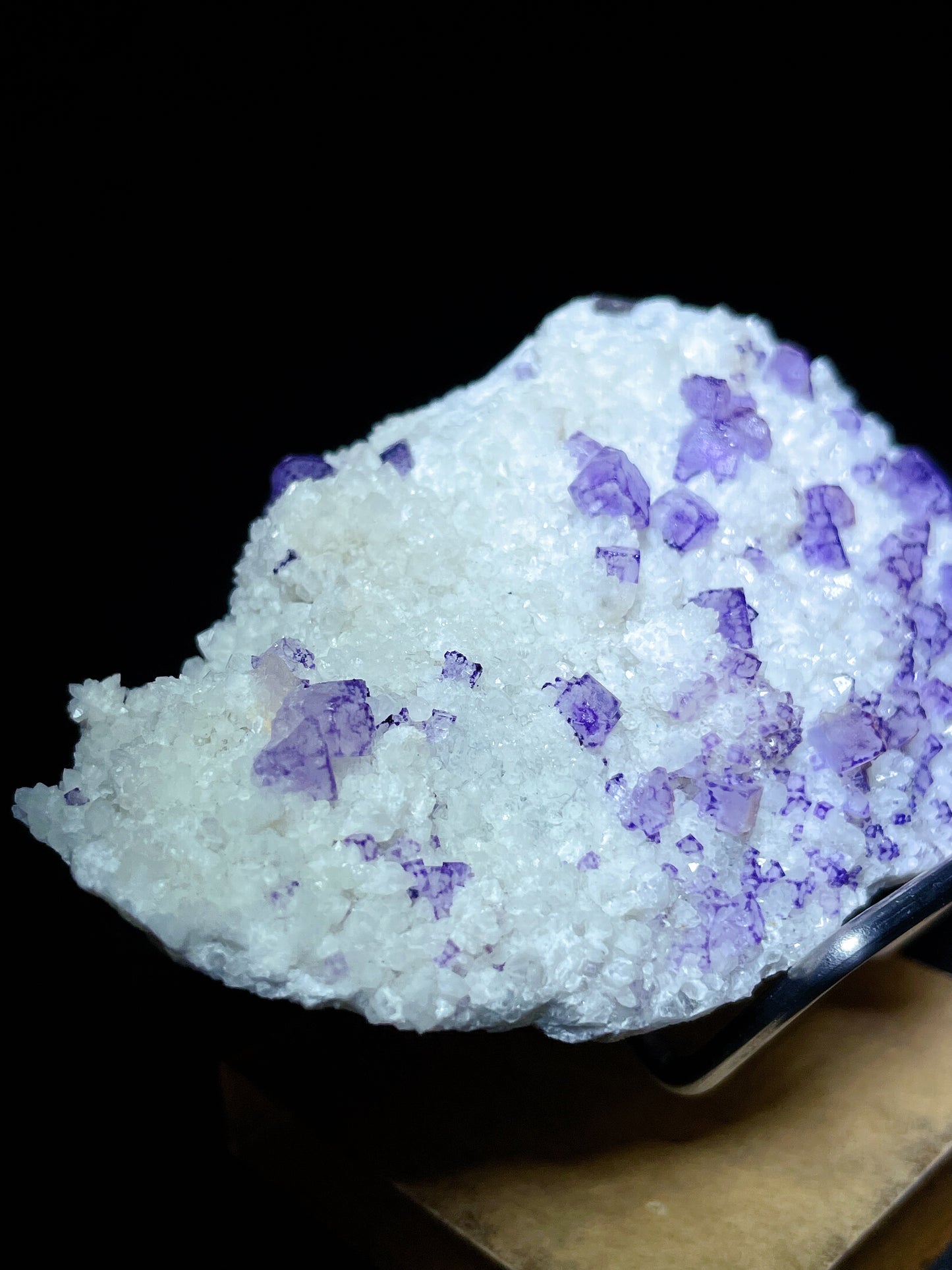 purple fluorite with quartz specimen Fujian China