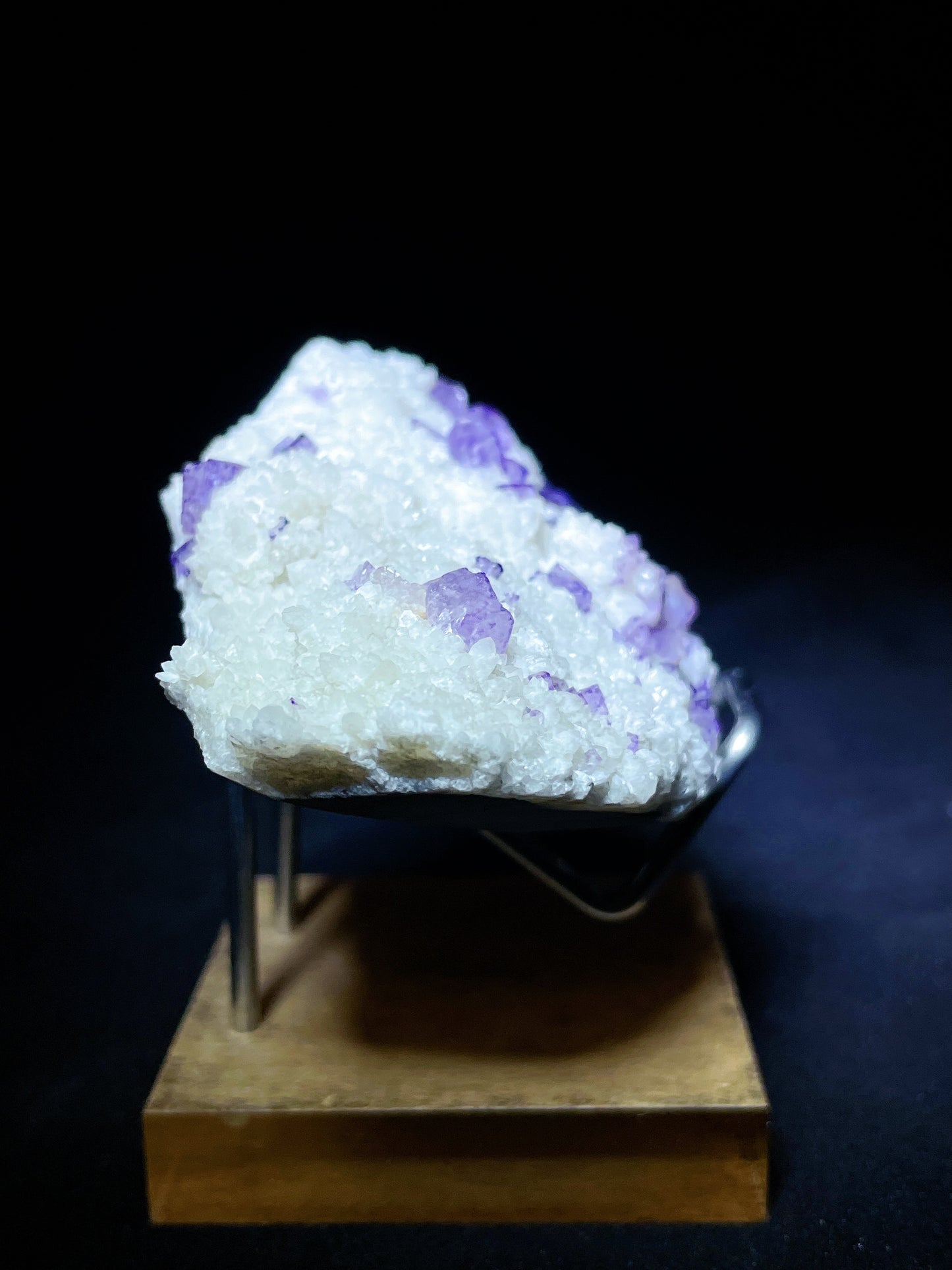 purple fluorite with quartz specimen Fujian China