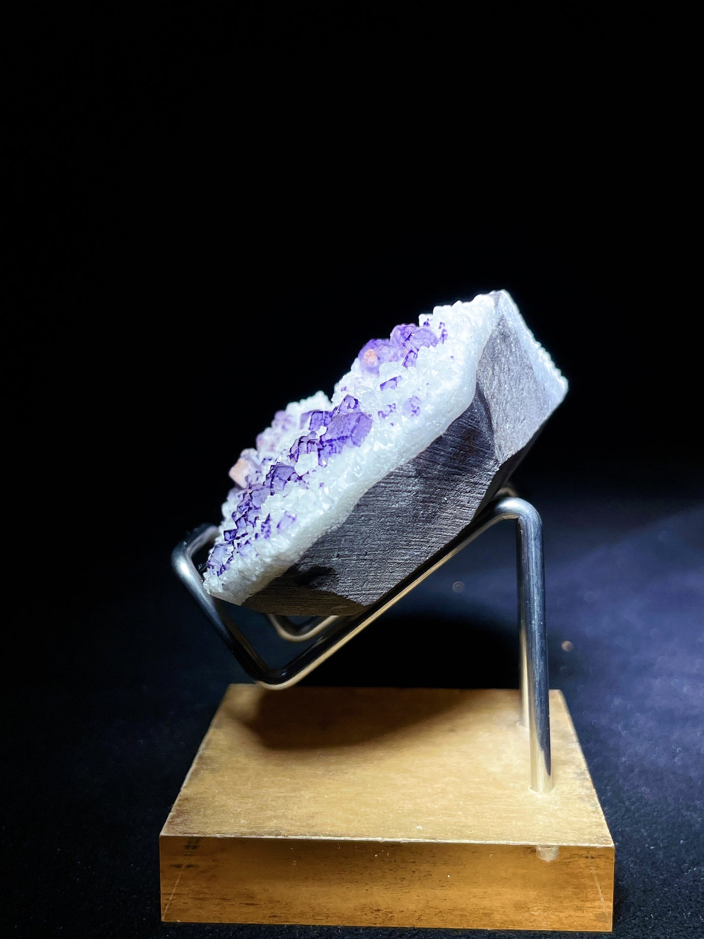 purple fluorite with quartz specimen Fujian China