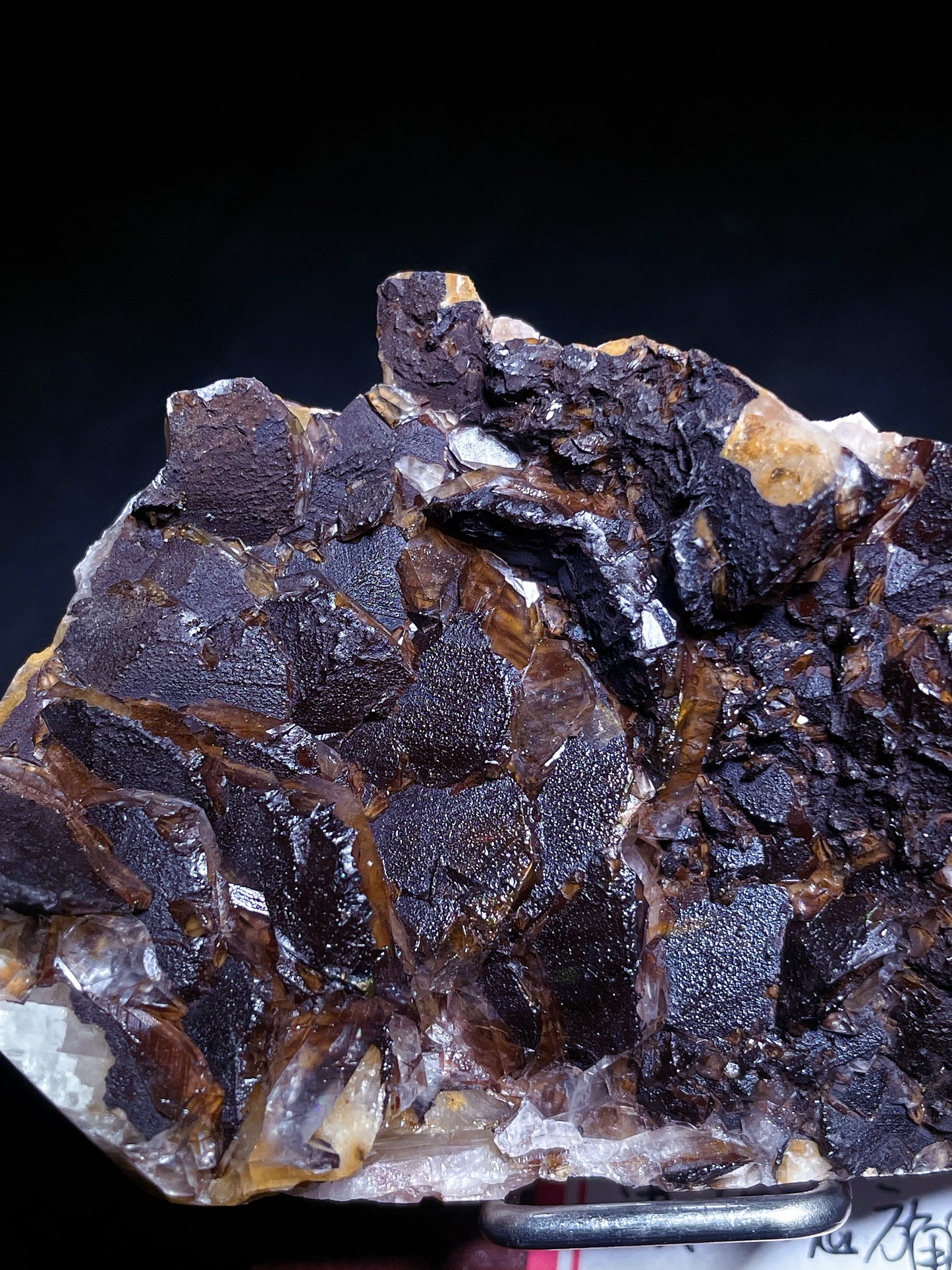 Black rose calcite specimen origin Hubei China