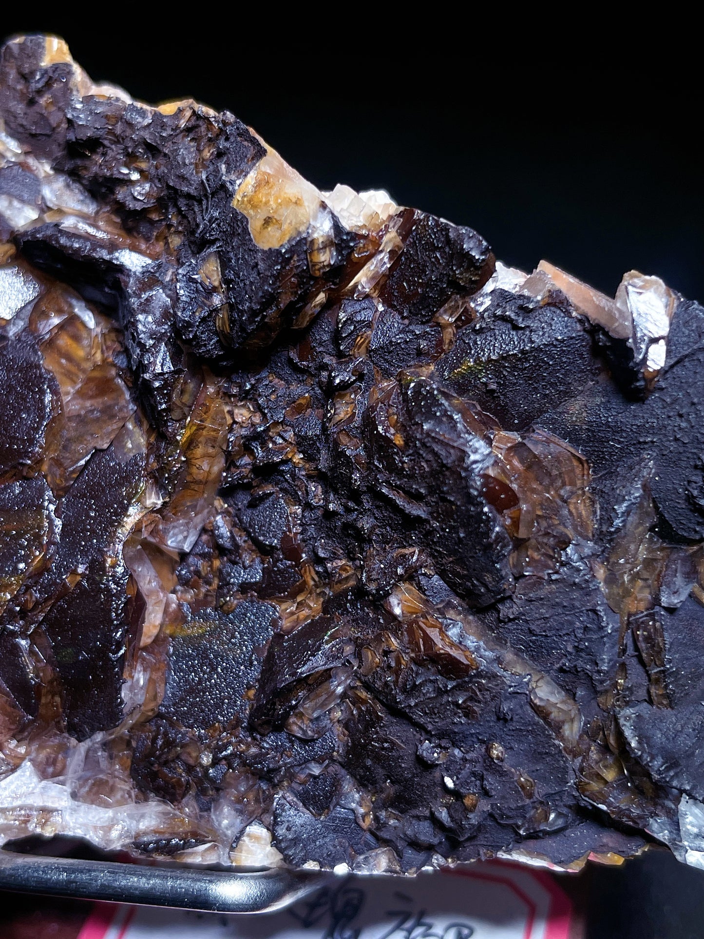 Black rose calcite specimen origin Hubei China