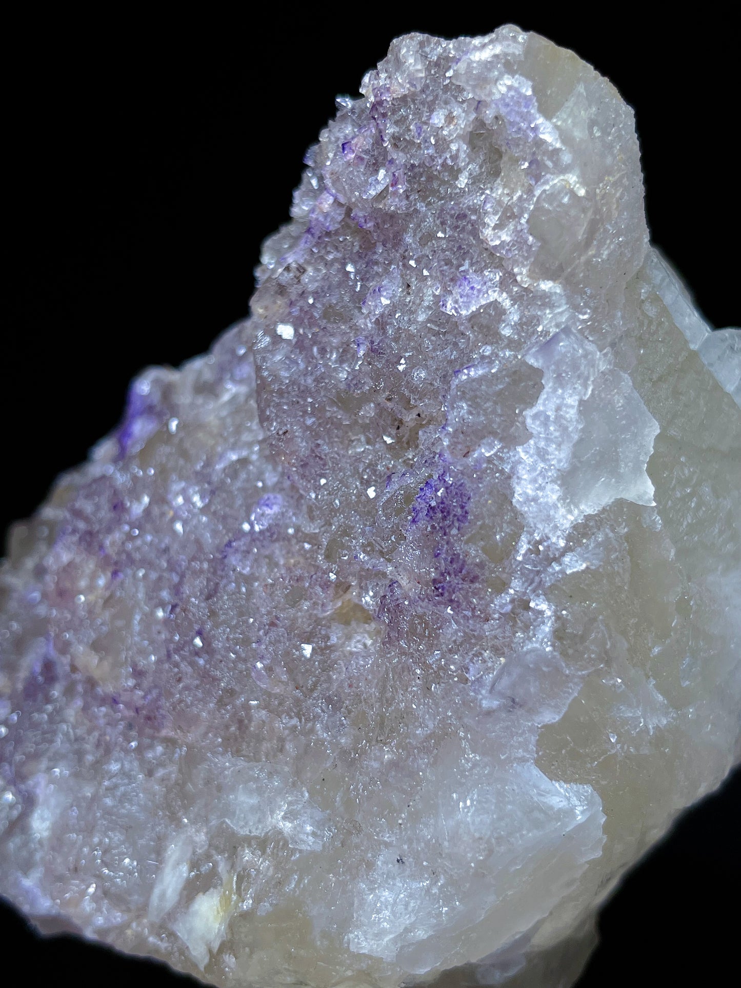 petroleum quartz with purple fluorite specimen Xinjiang China