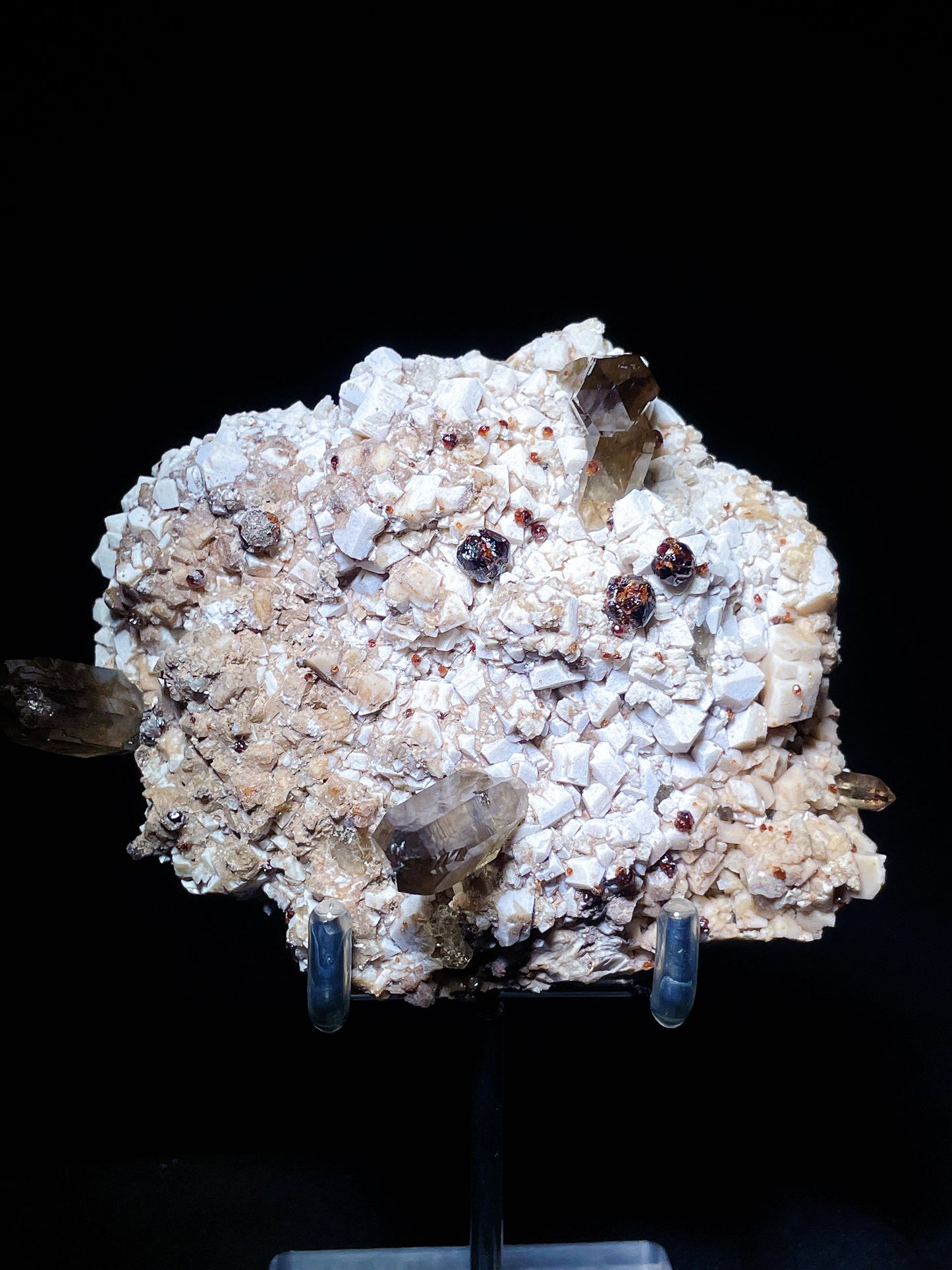 smokey quartz with garnet specimen Fujian China