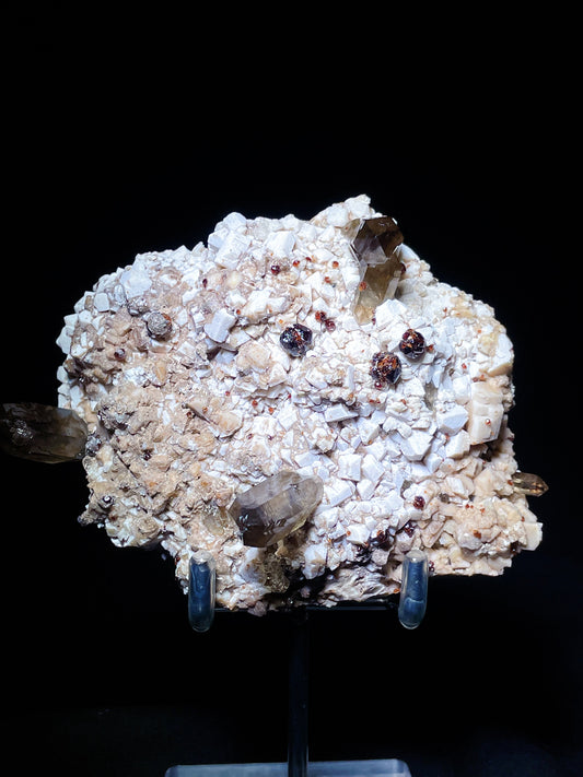 smokey quartz with garnet specimen Fujian China