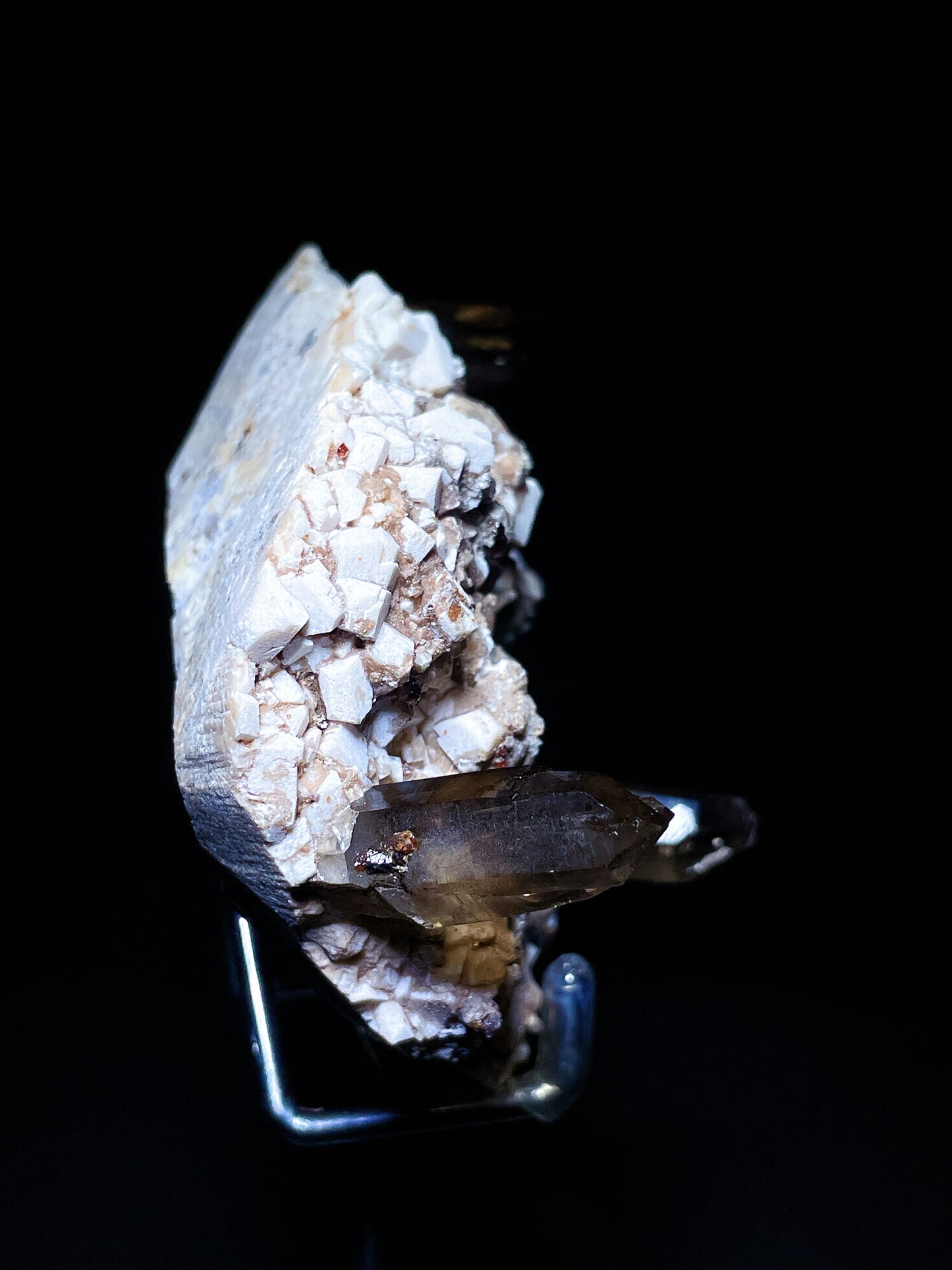 smokey quartz with garnet specimen Fujian China