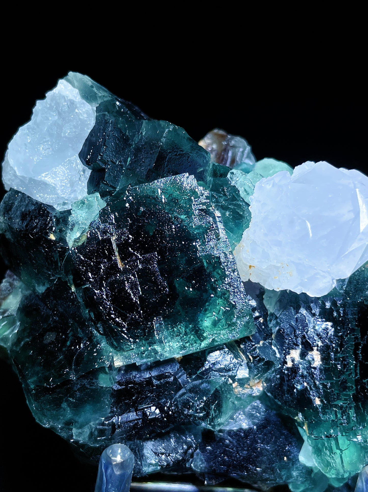 green fluorite with quartz specimen Namibia
