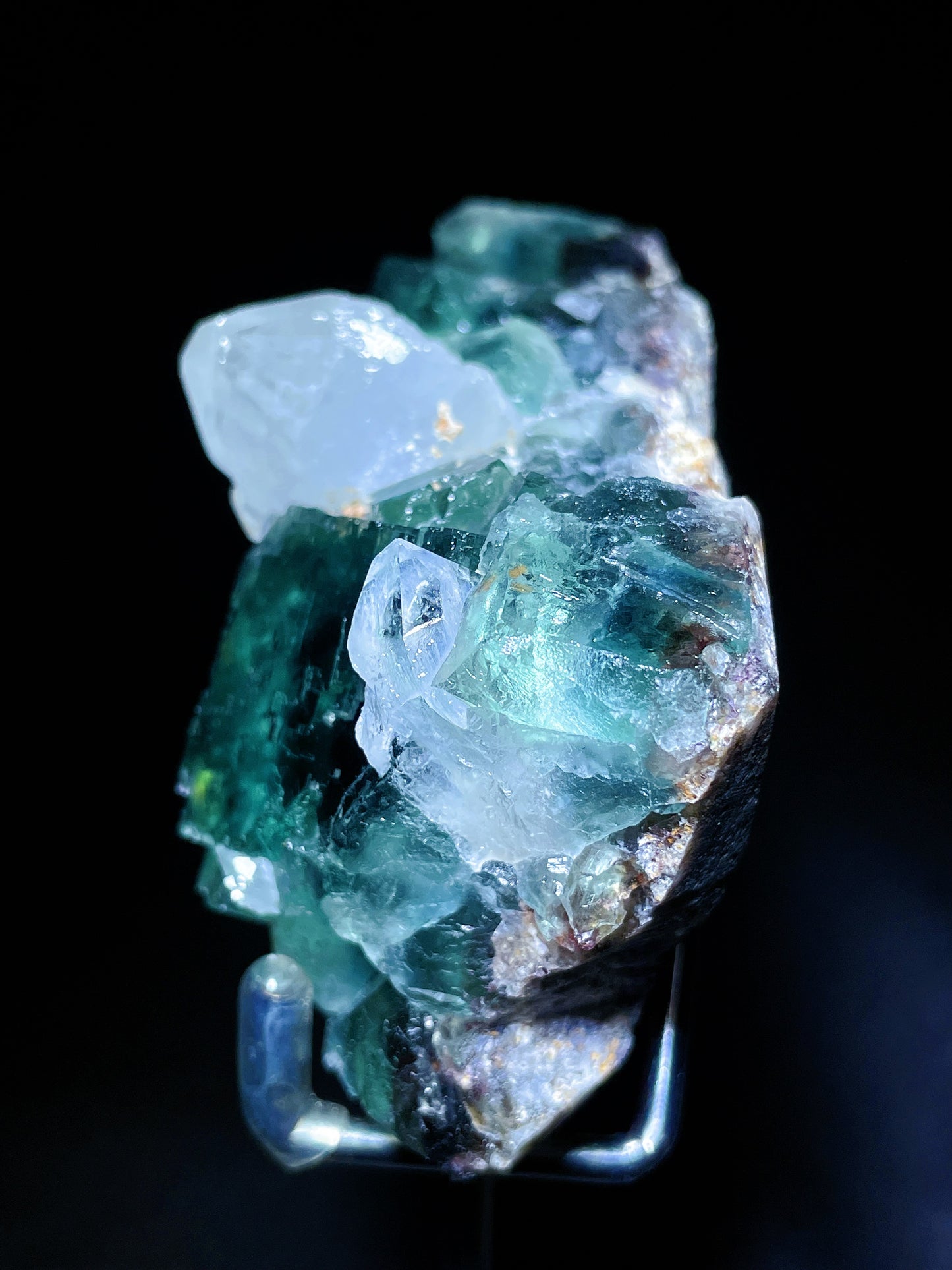 green fluorite with quartz specimen Namibia