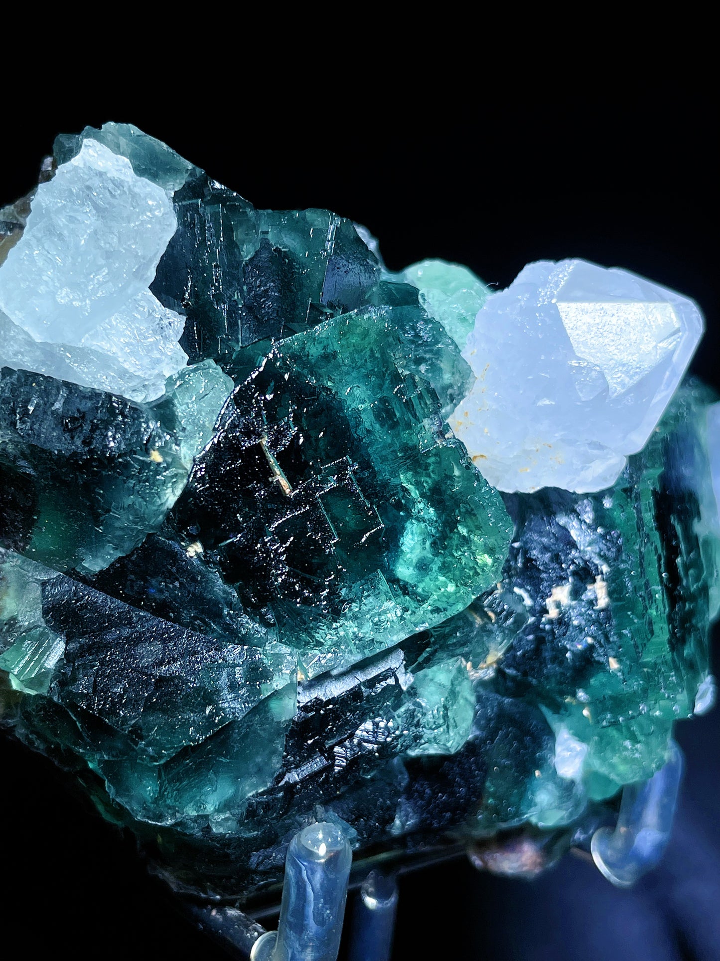 green fluorite with quartz specimen Namibia