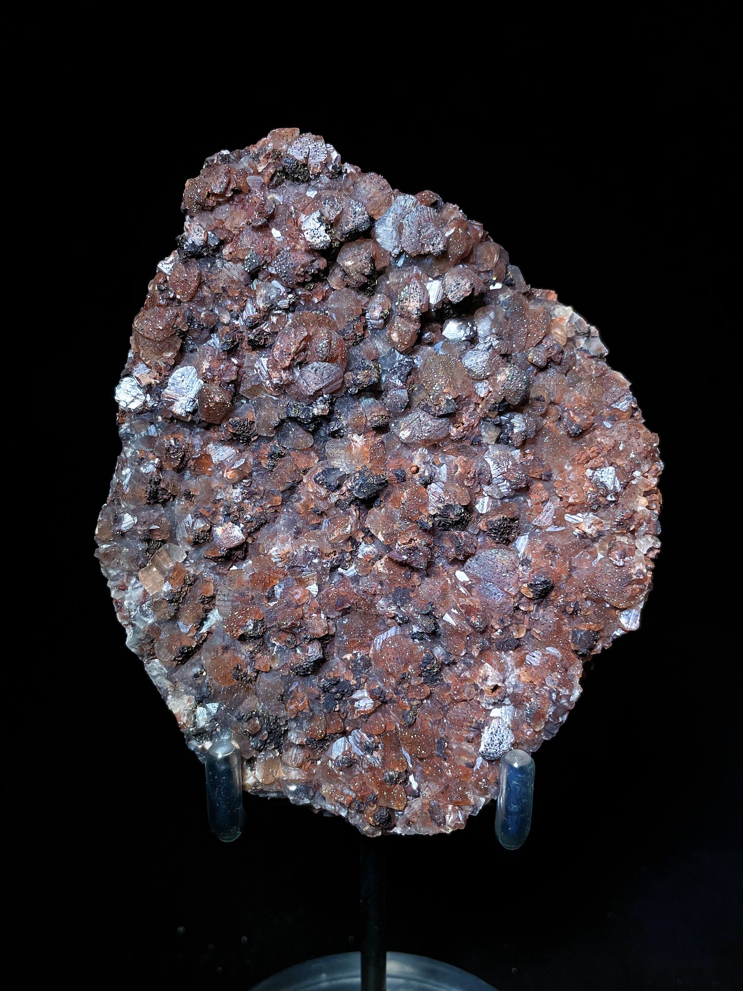 red calcite with pyrite specimen Hubei China