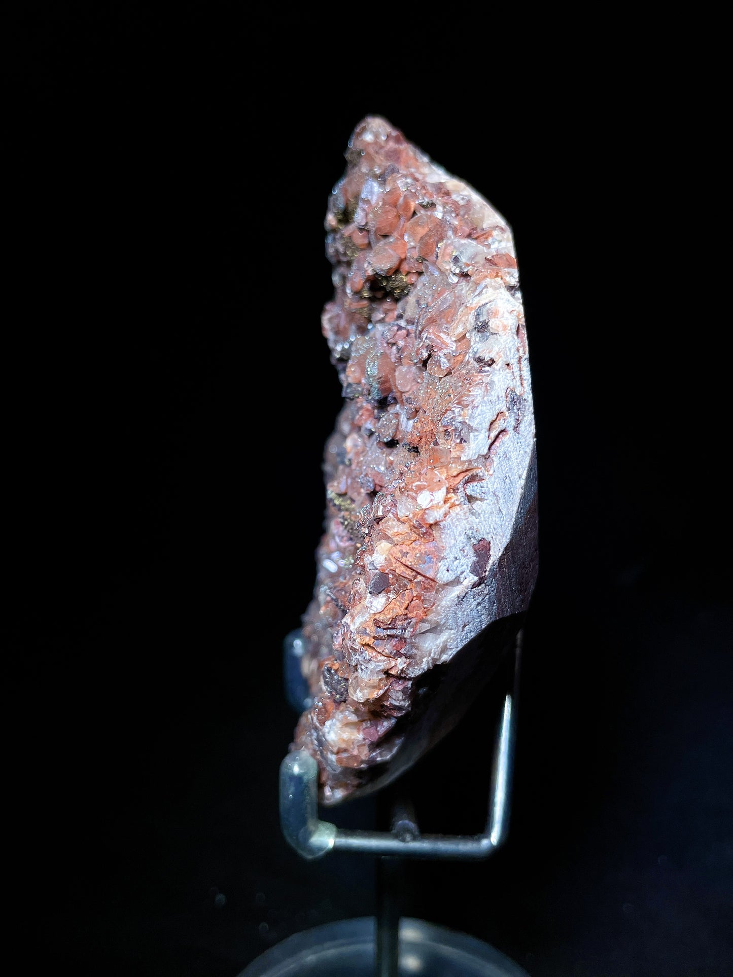 red calcite with pyrite specimen Hubei China
