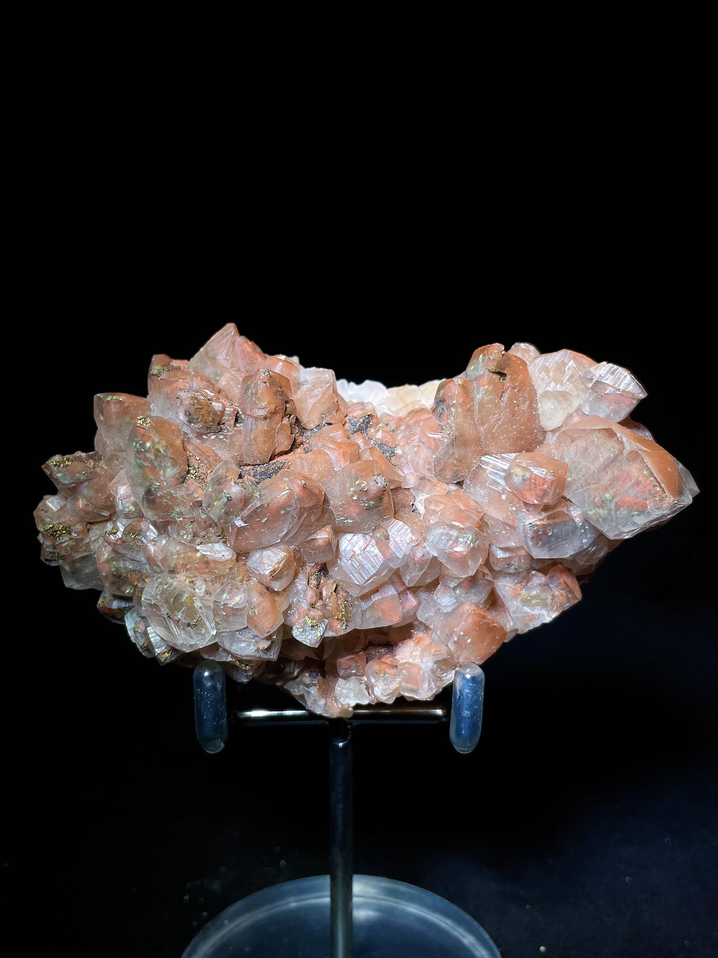 red calcite with pyrite specimen Hubei China