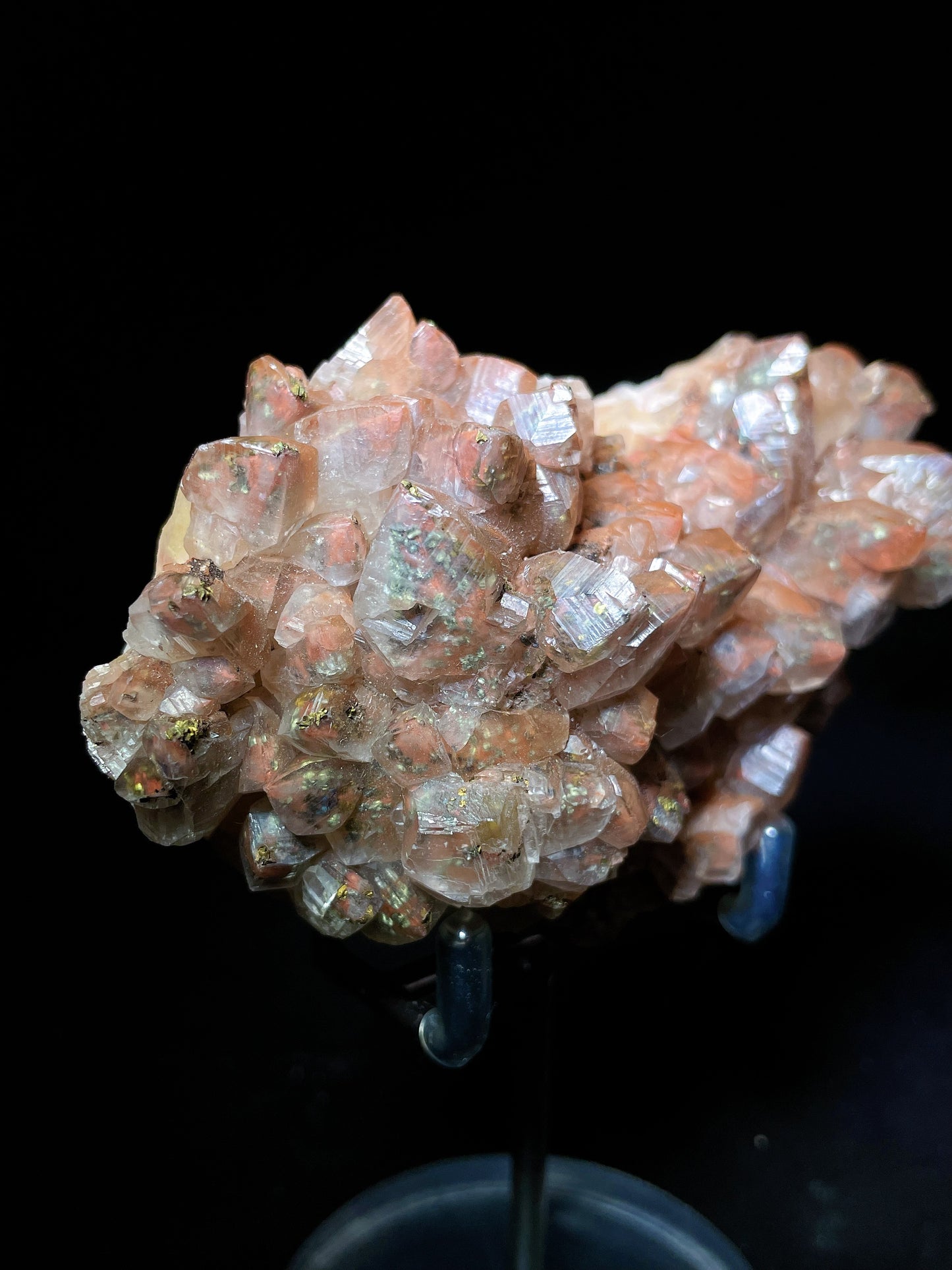red calcite with pyrite specimen Hubei China
