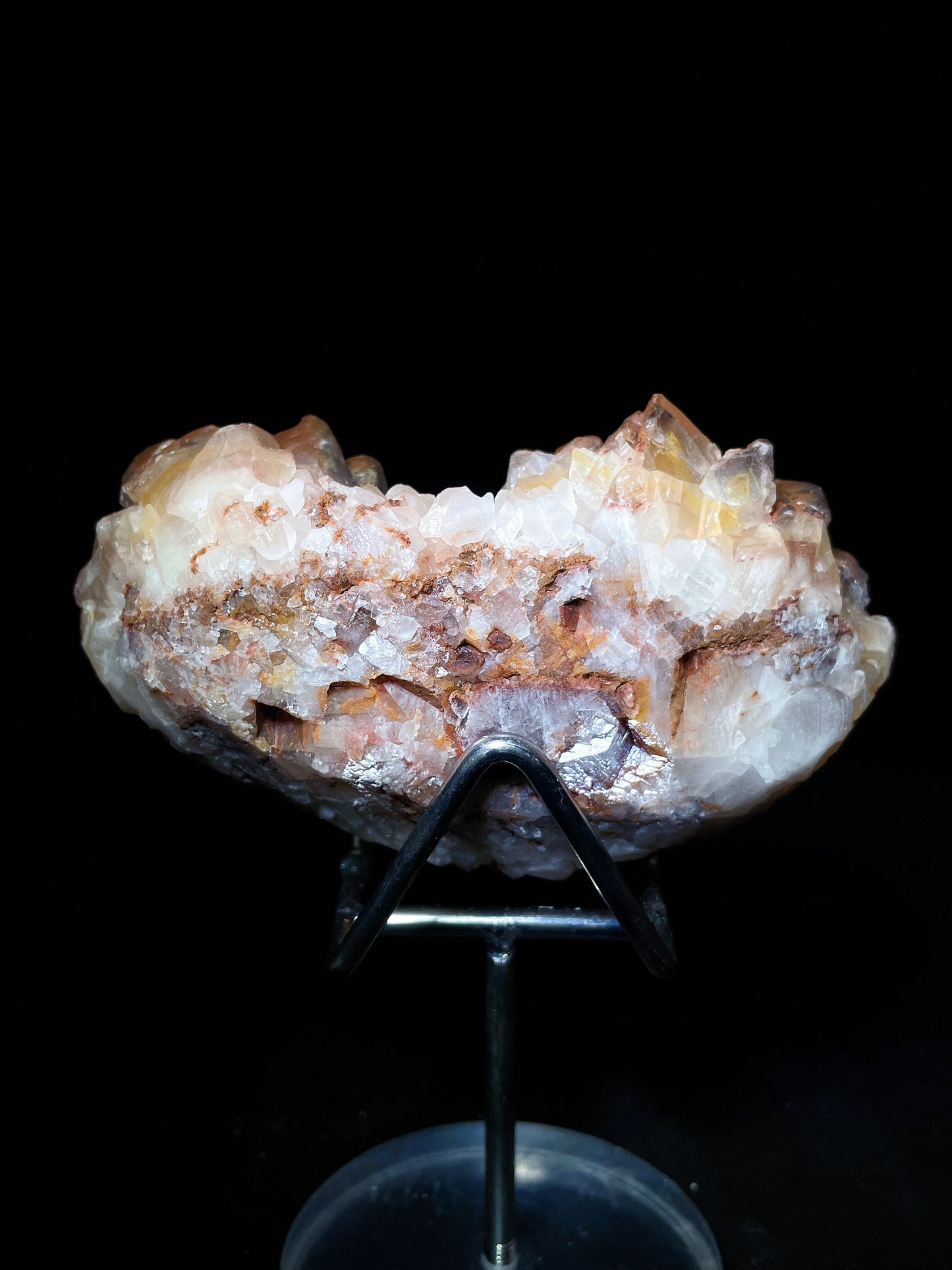 red calcite with pyrite specimen Hubei China