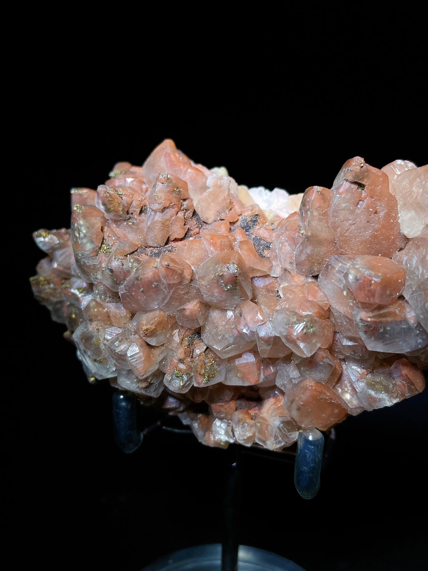 red calcite with pyrite specimen Hubei China