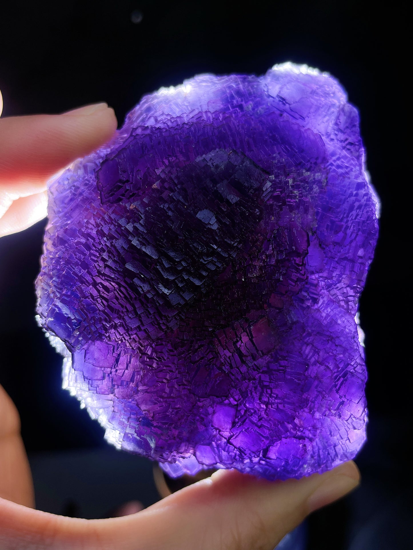 purple matrix fluorite specimen Zhejiang China