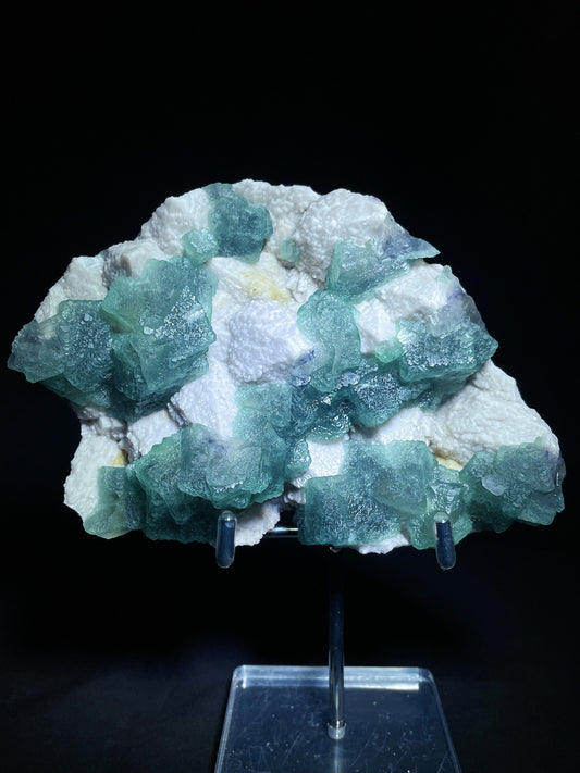 candle quartz with green fluorite specimen Inner Mongolia