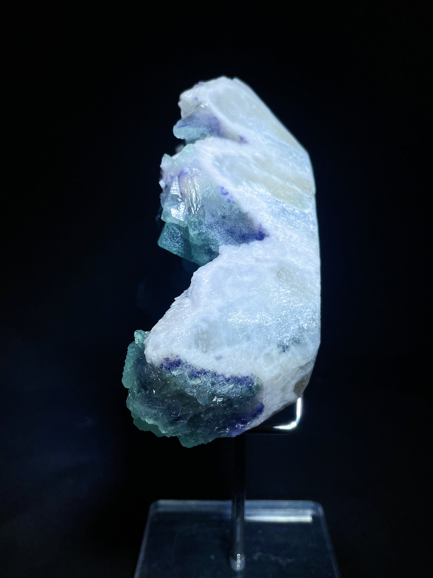 candle quartz with green fluorite specimen Inner Mongolia