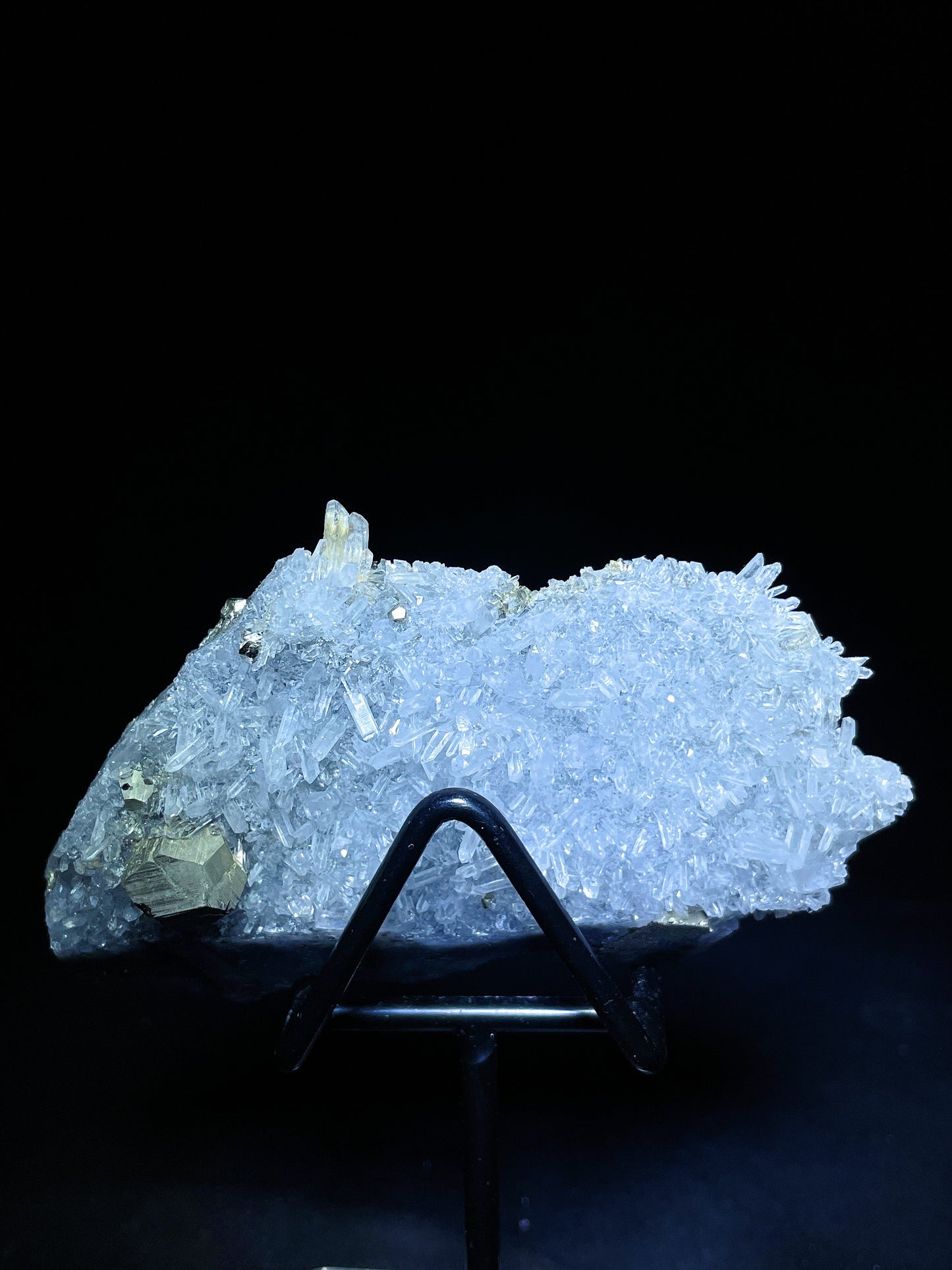 Indonesia pyrite with quartz specimen