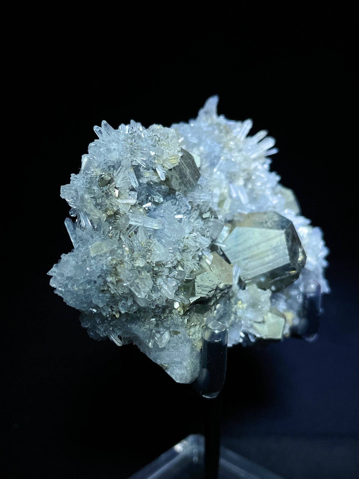 Indonesia pyrite with quartz specimen