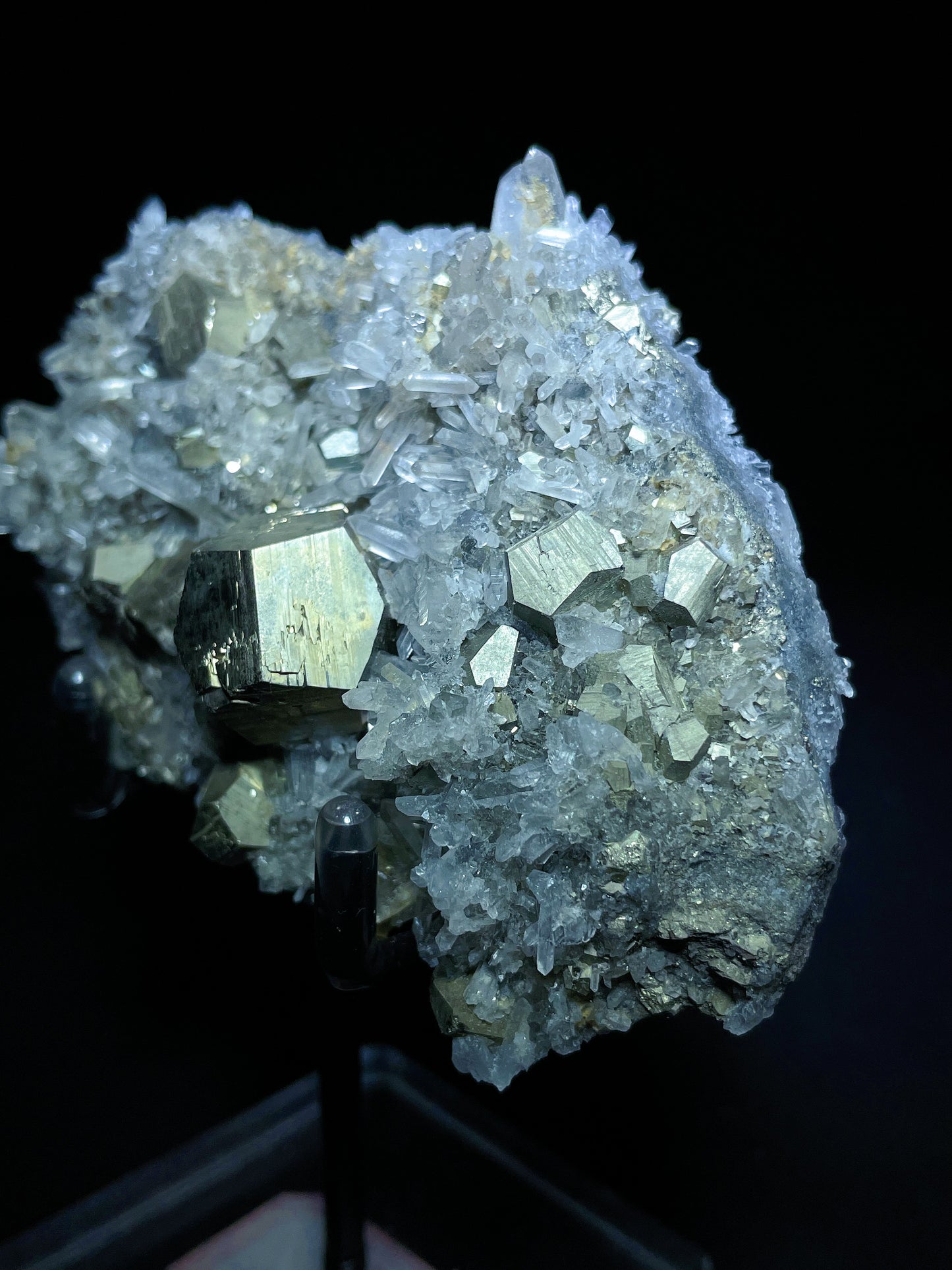 Indonesia pyrite with quartz specimen