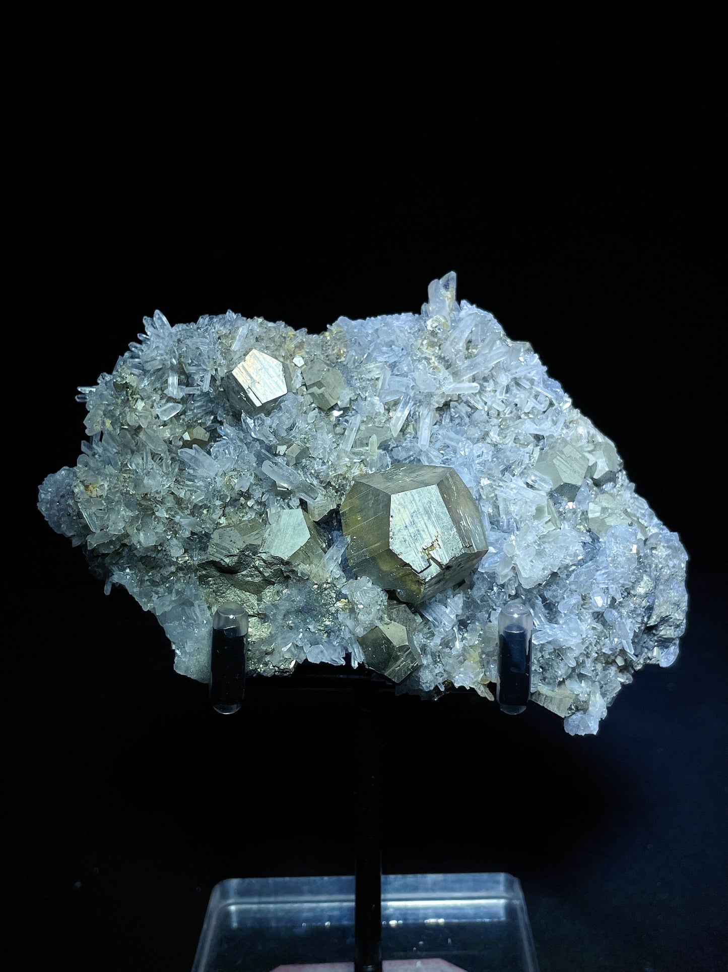 Indonesia pyrite with quartz specimen
