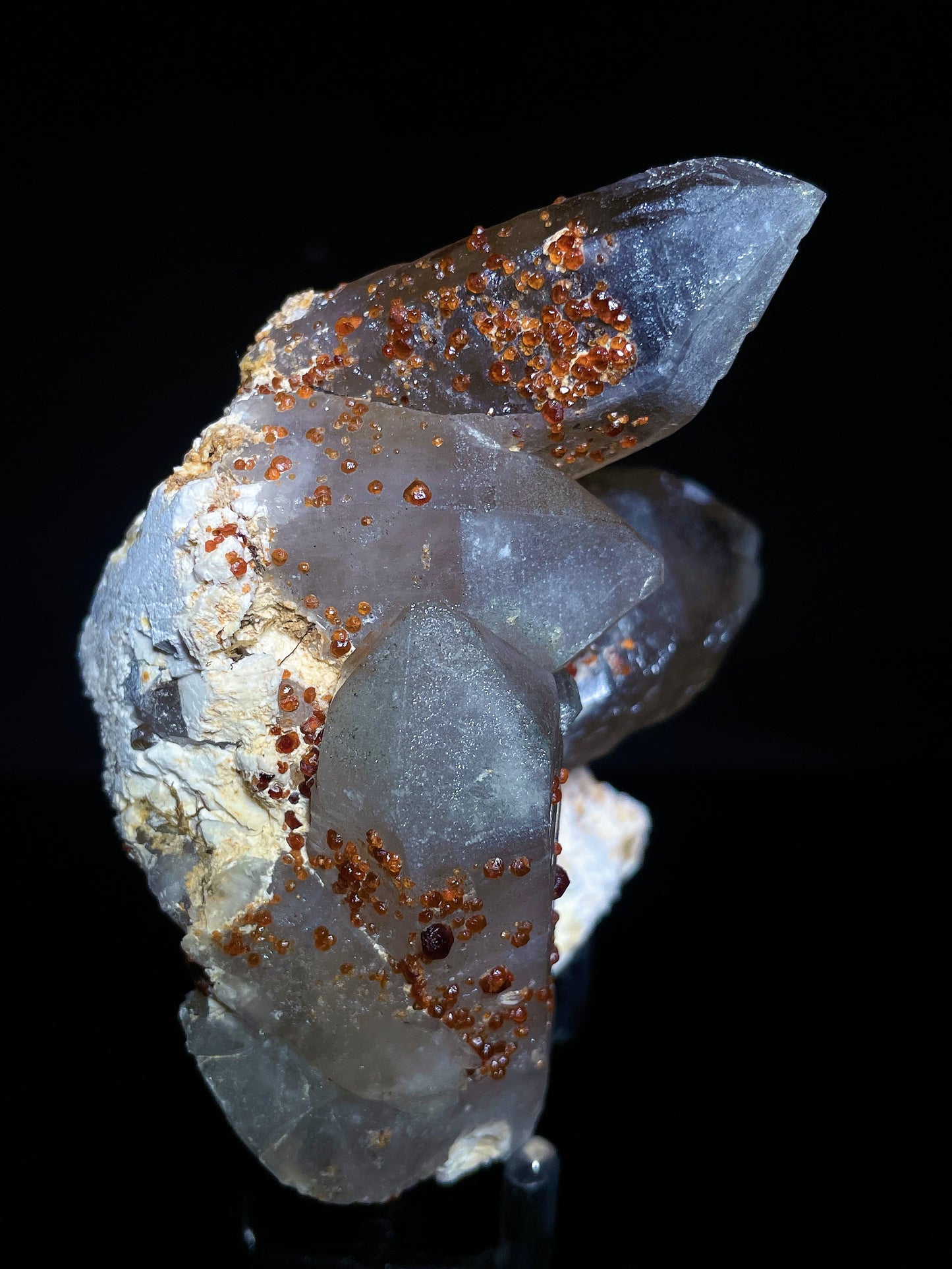 smokey quartz with garnet specimen Fujian China