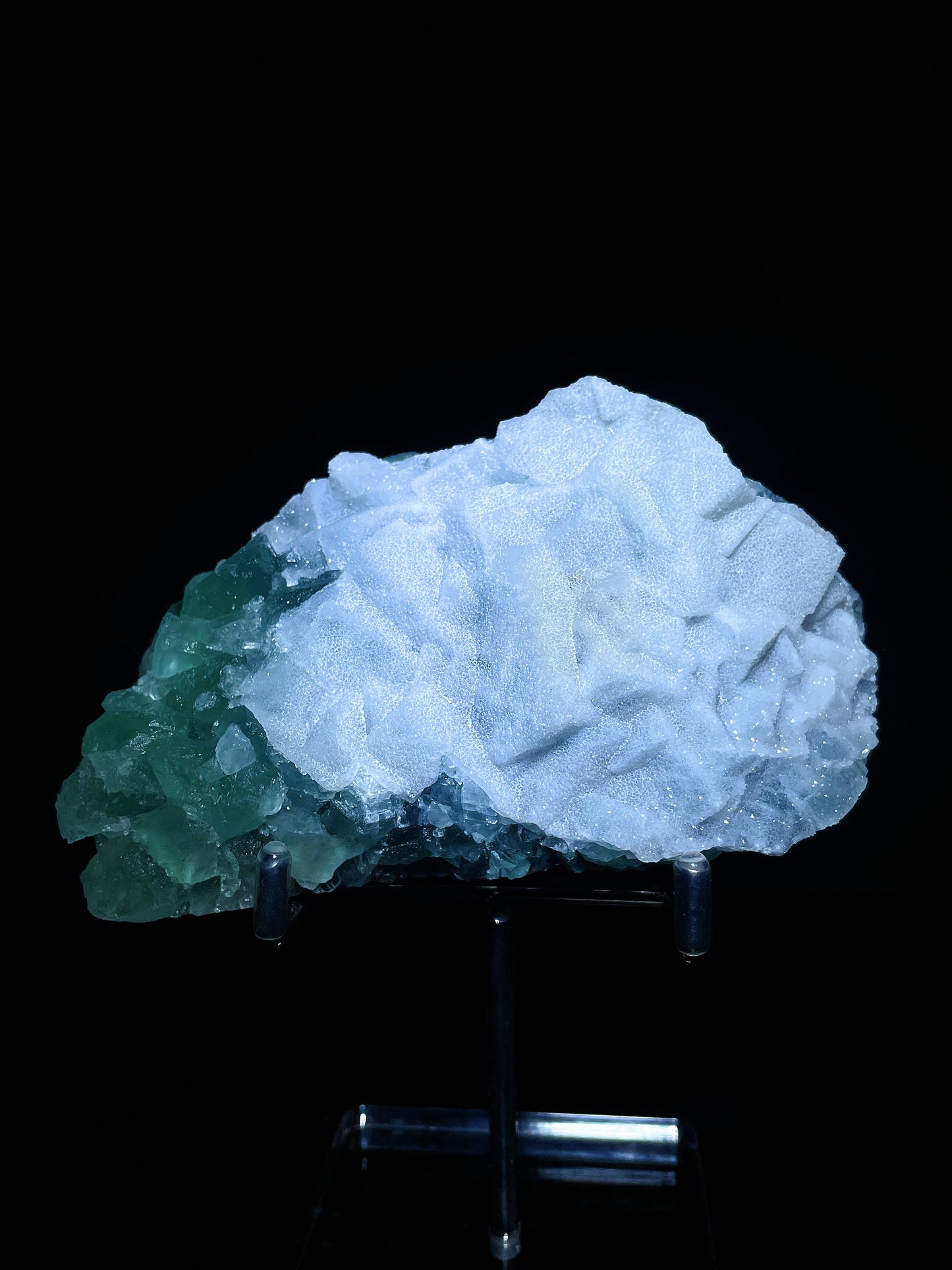 sugar quartz with green fluorite specimen Fujian China