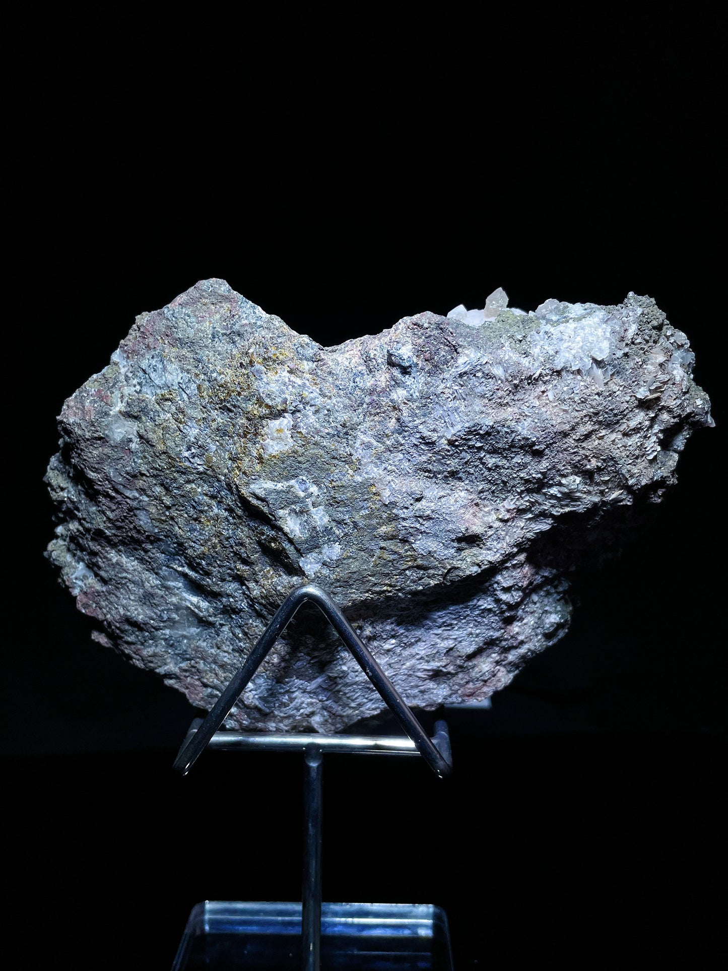calcite with quartz and stibnite from Inner Mongolia