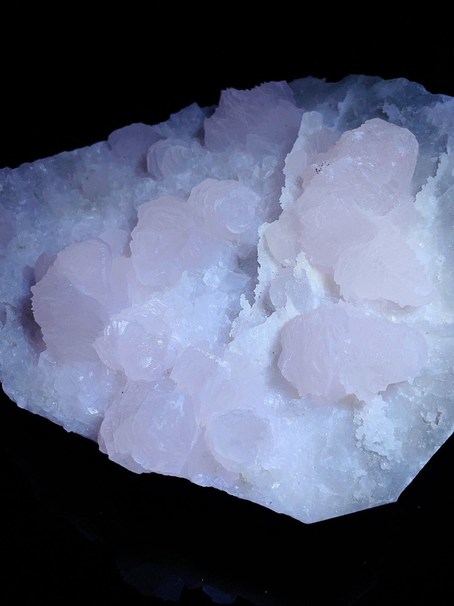 Fujian China pink calcite with quartz specimen