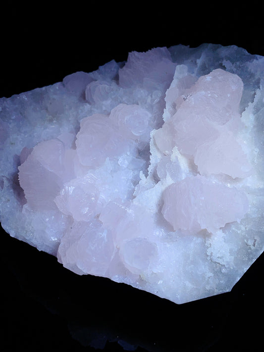Fujian China pink calcite with quartz specimen