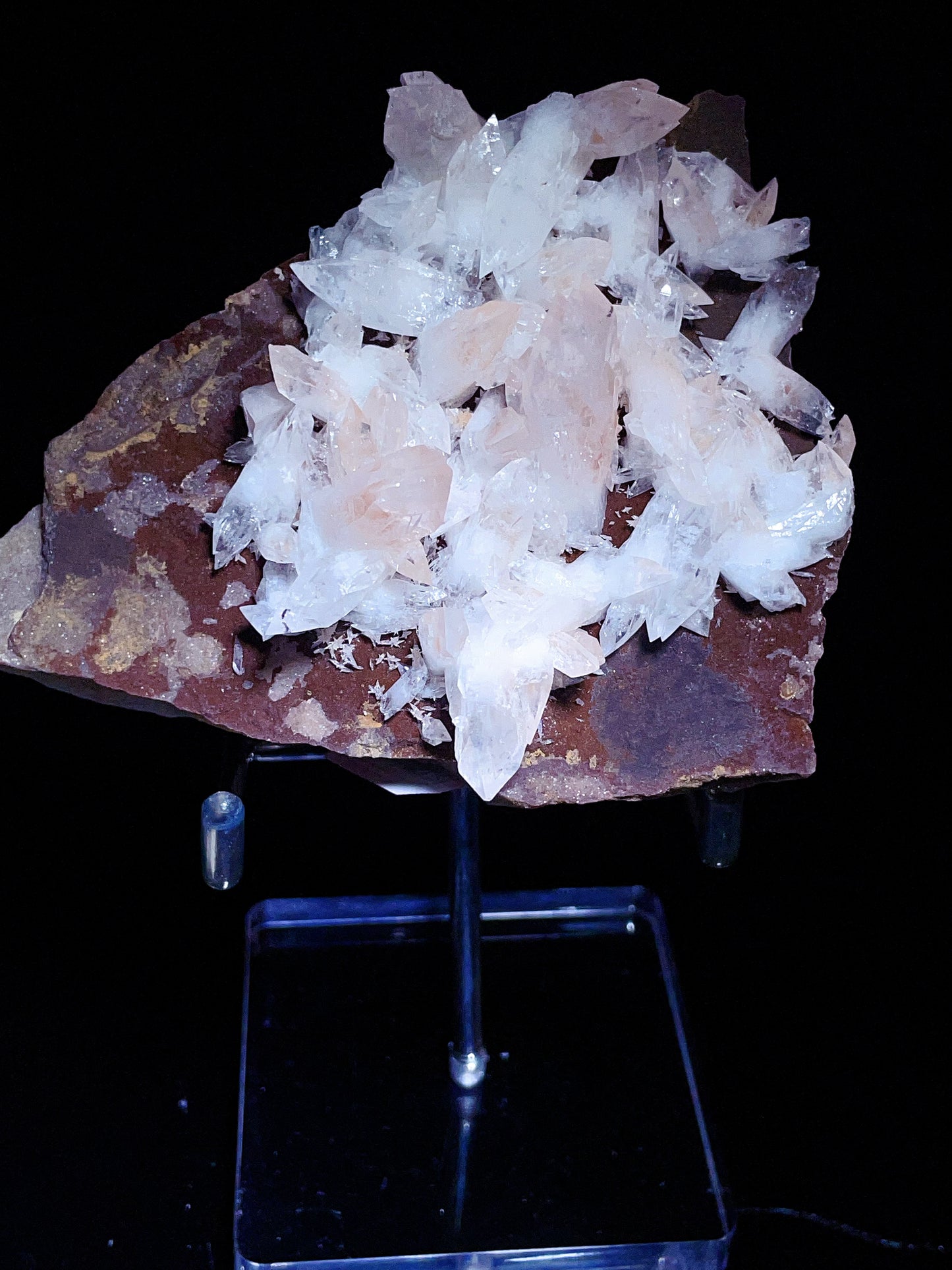 Hunan China pink forked tail calcite specimen