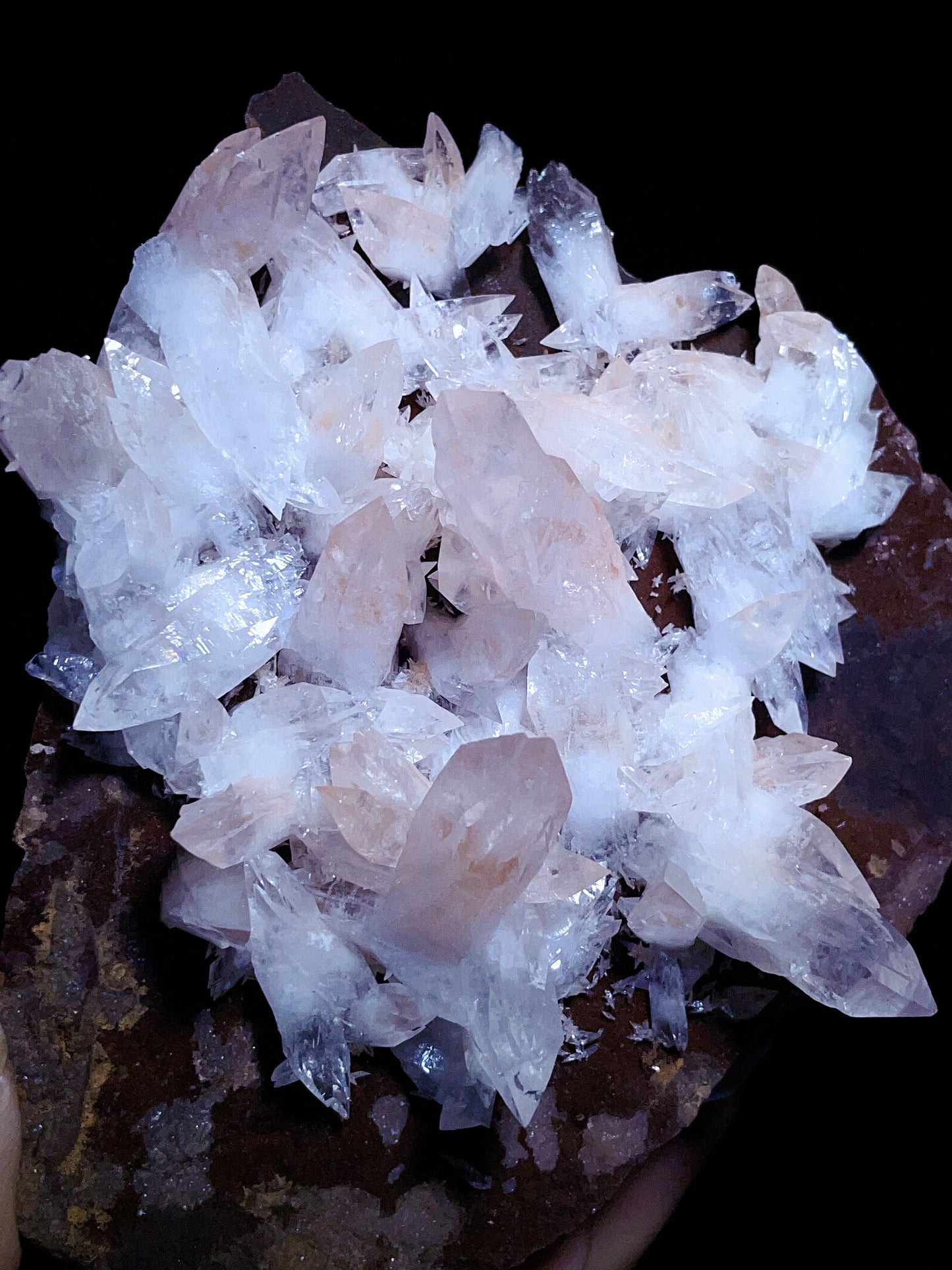 Hunan China pink forked tail calcite specimen