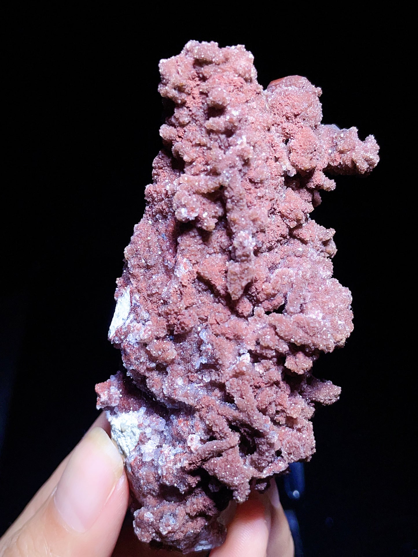 Guangxi China sugar red quartz specimen
