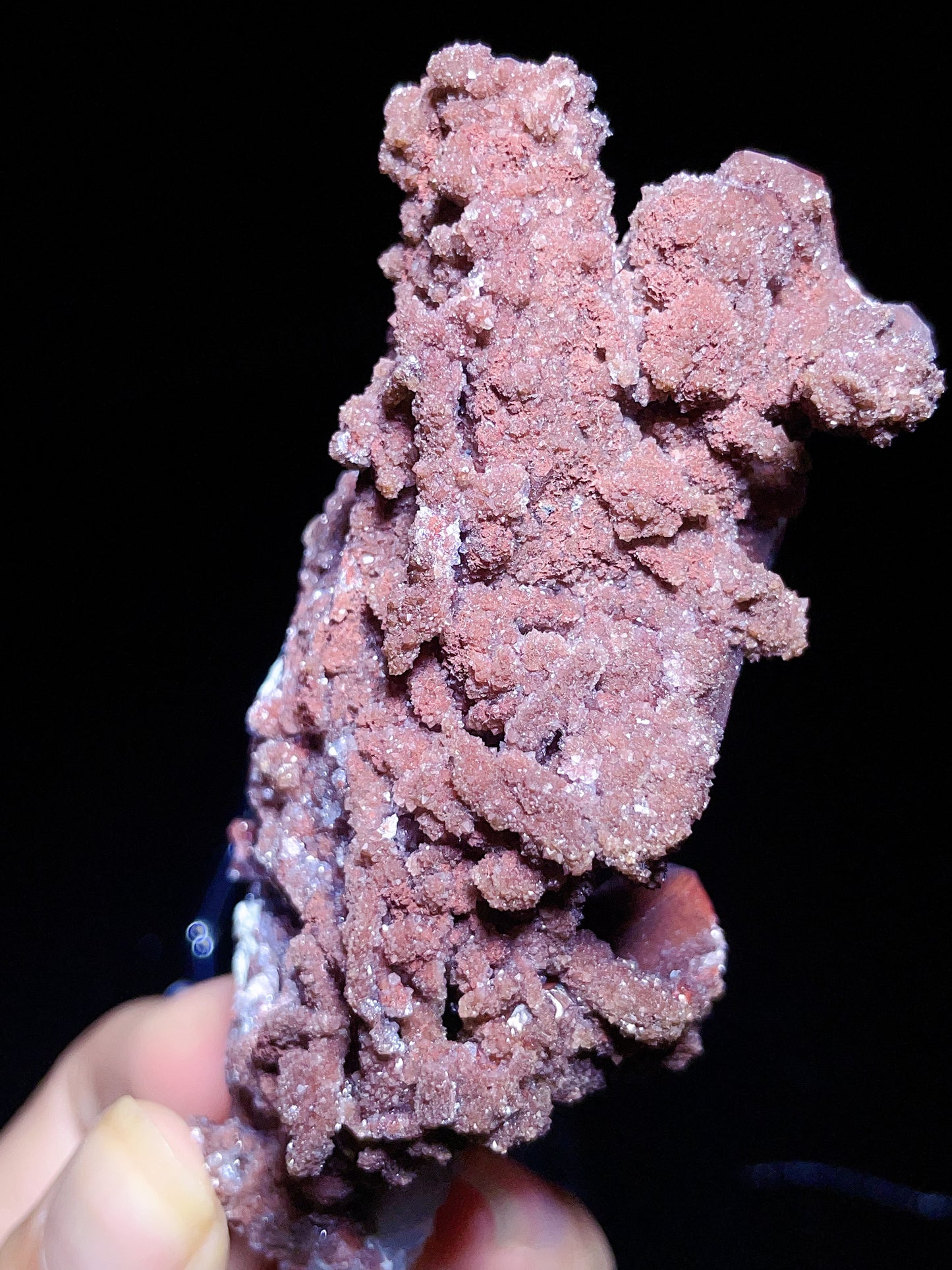 Guangxi China sugar red quartz specimen