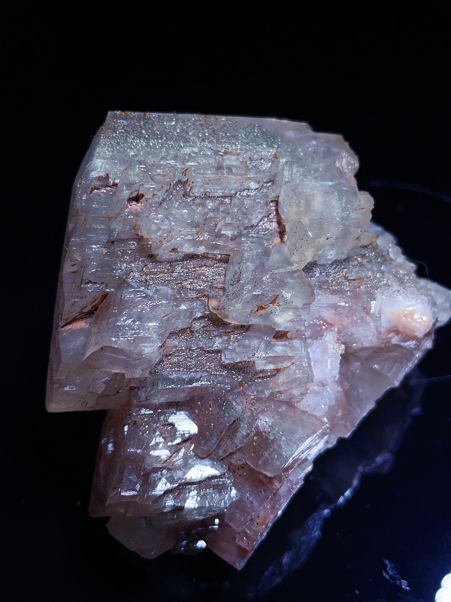 Hubei Daye red pagoda calcite with pyrite specimen
