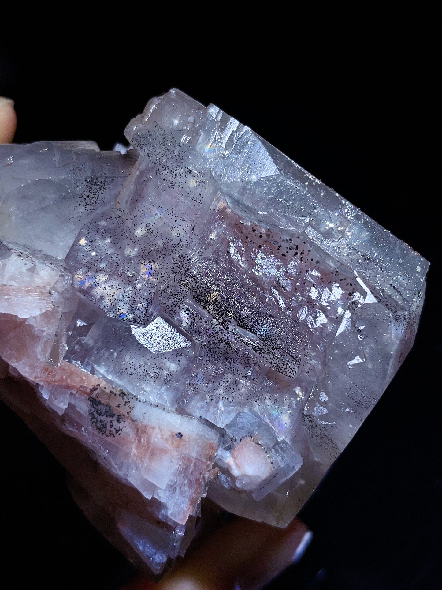 Hubei Daye red pagoda calcite with pyrite specimen