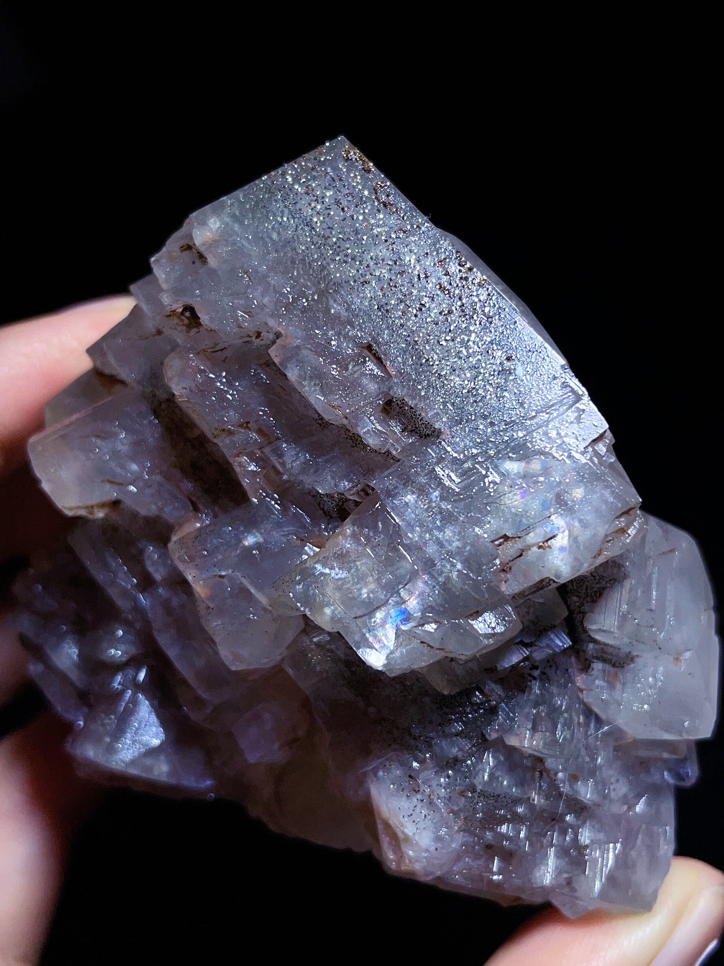 Hubei Daye red pagoda calcite with pyrite specimen