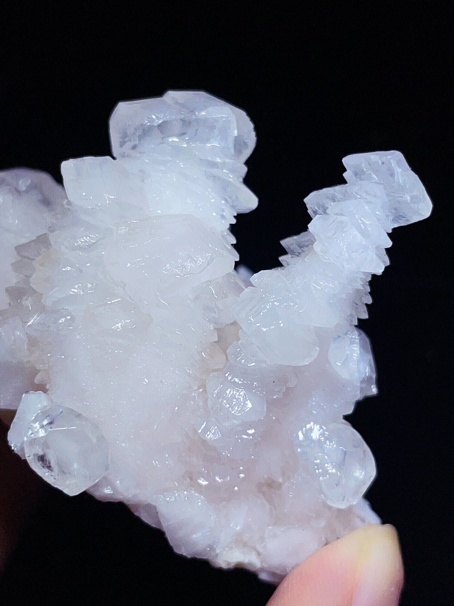 white benz columnar calcite specimen from Hunan China
