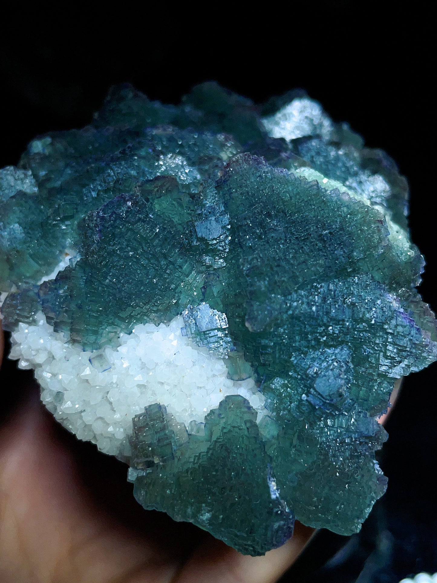 Stair-step green fluorite specimen from Inner Mongolia