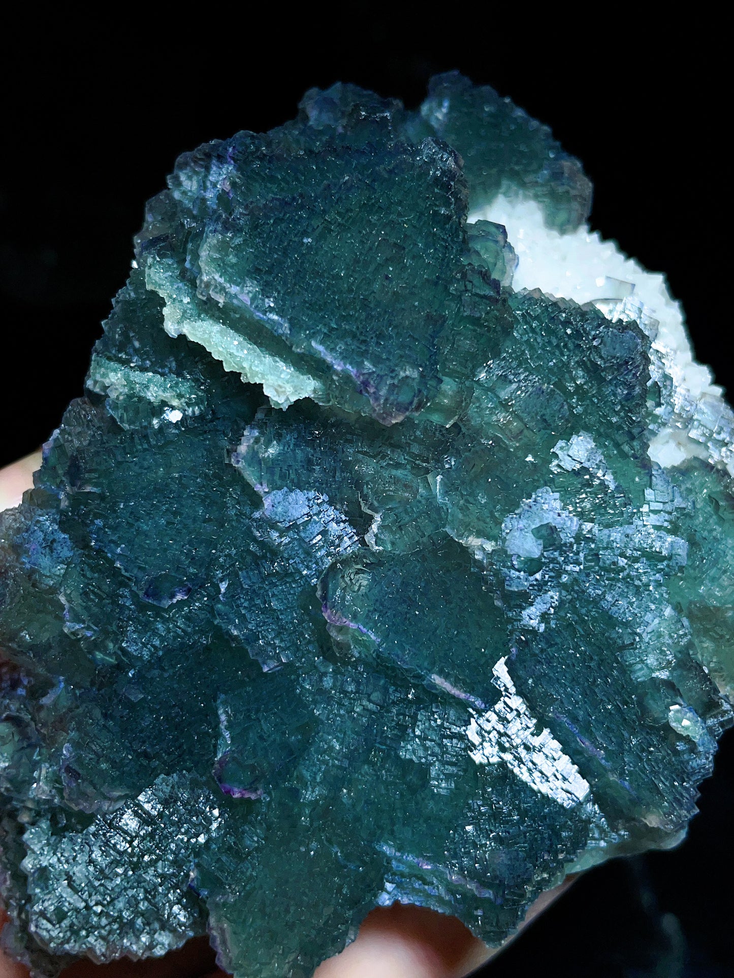 Stair-step green fluorite specimen from Inner Mongolia