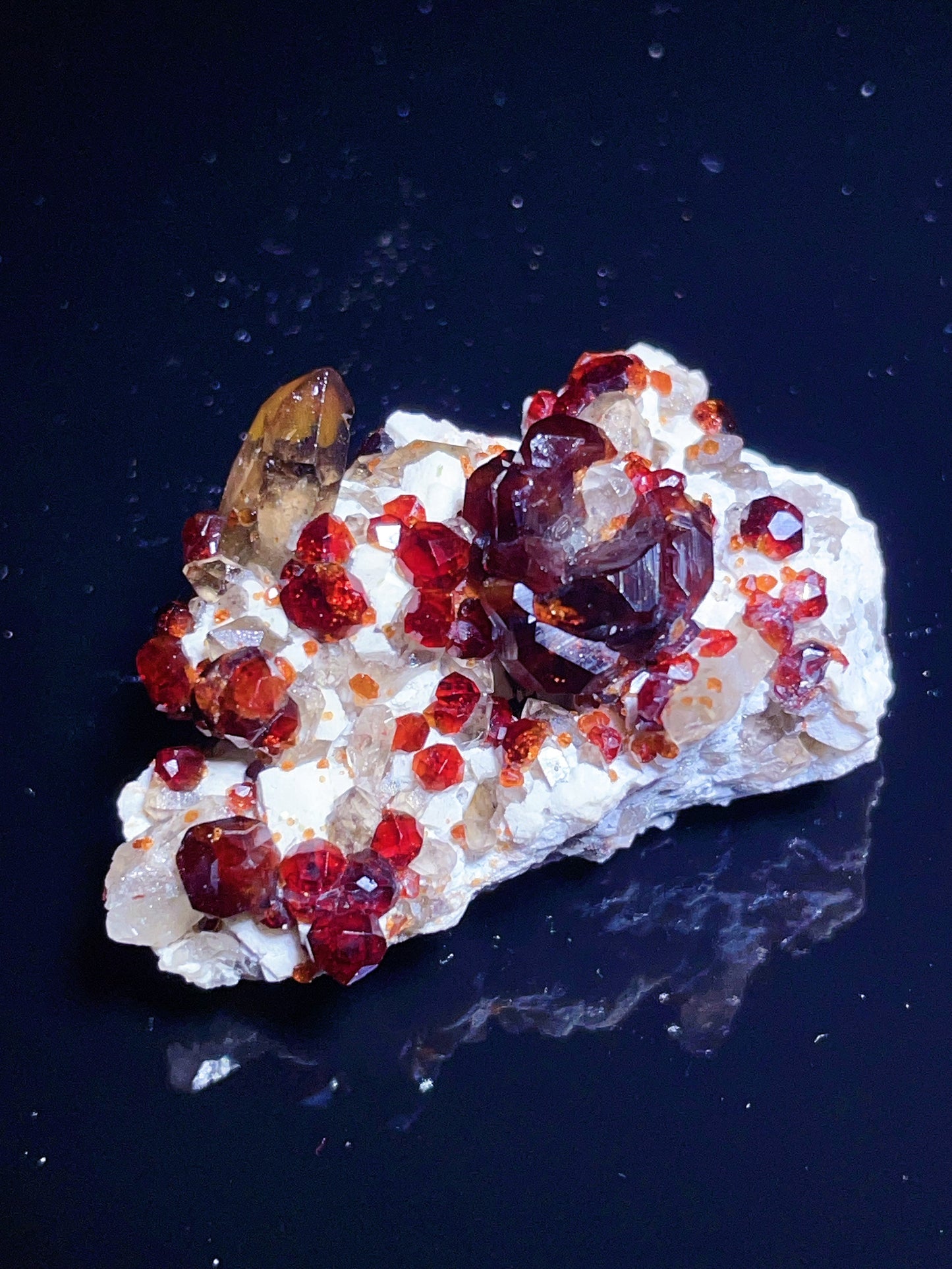 Garnet with smokey quartz specimen from Yunxiao Fujian China