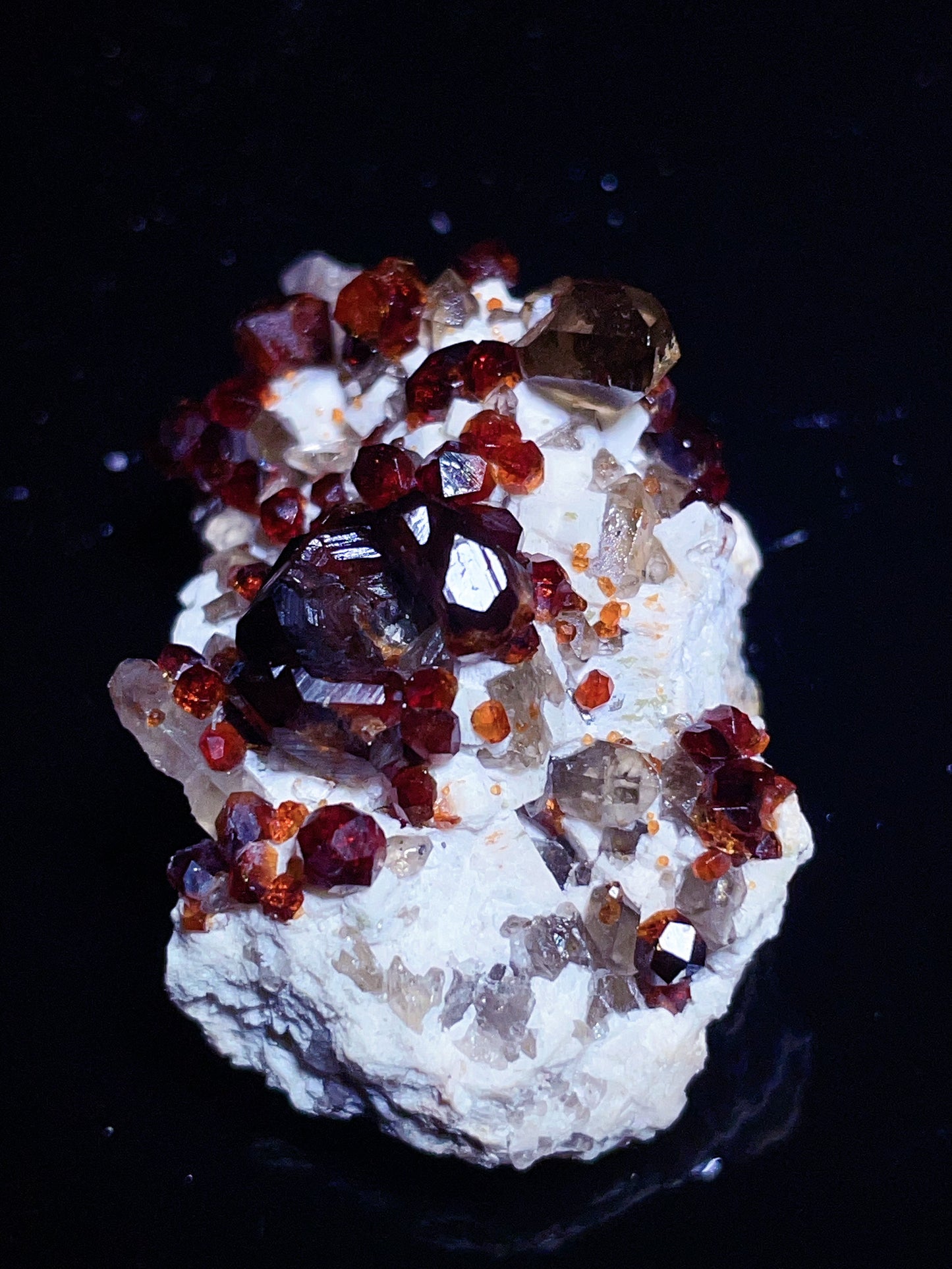 Garnet with smokey quartz specimen from Yunxiao Fujian China