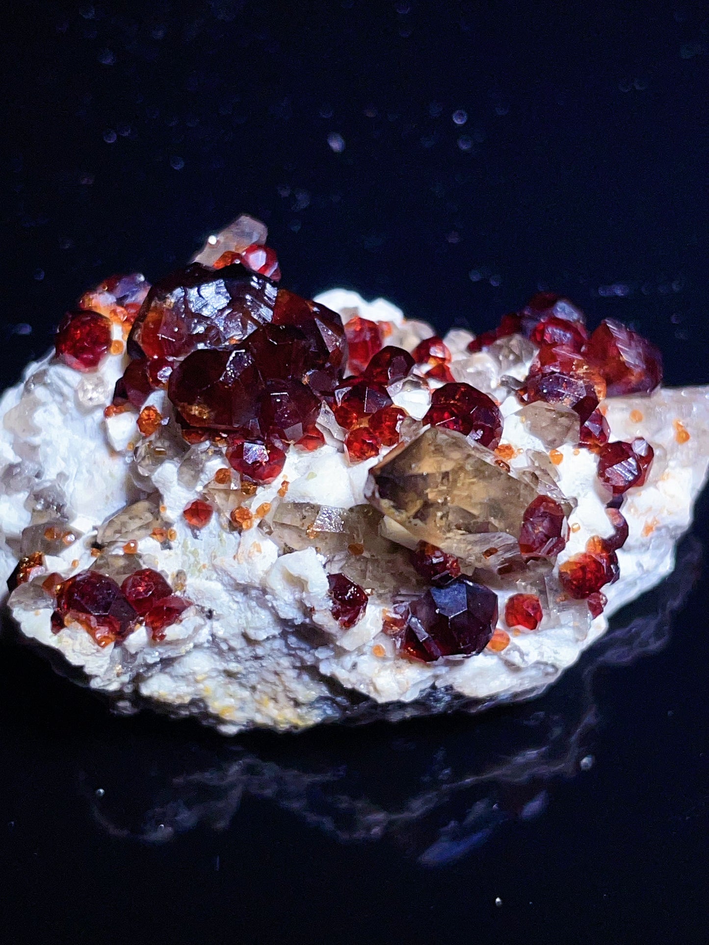 Garnet with smokey quartz specimen from Yunxiao Fujian China