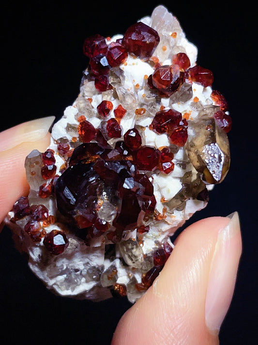 Garnet with smokey quartz specimen from Yunxiao Fujian China