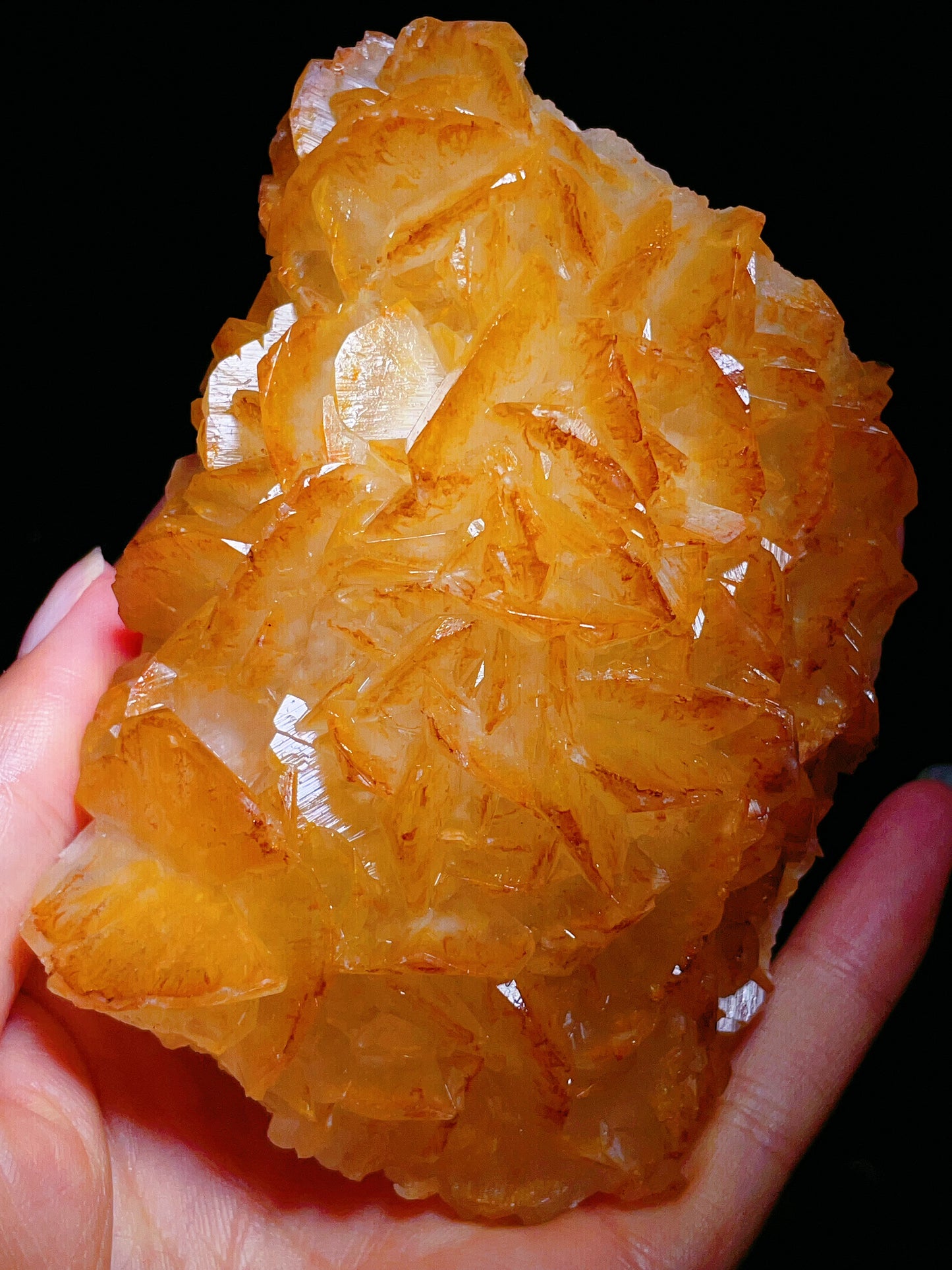 Golden rose calcite from Hubei China