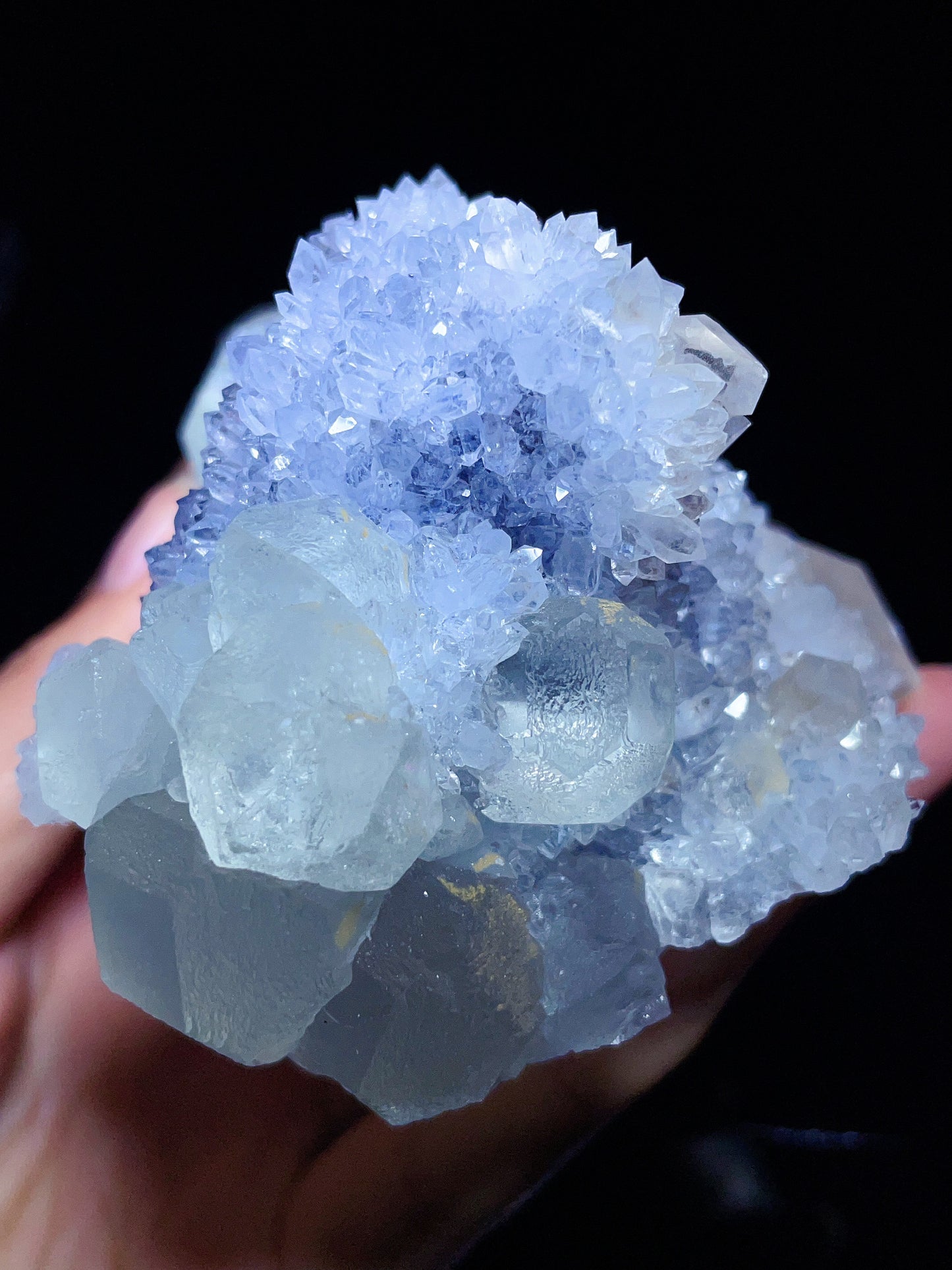 green fluorite with quartz specimen from Fujian China