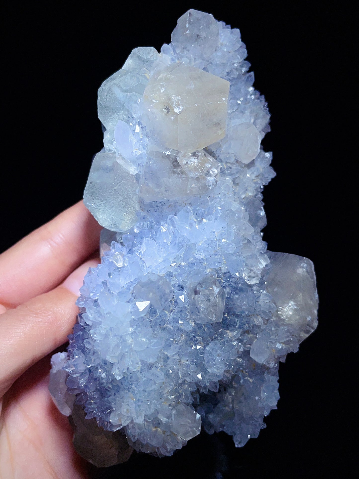 green fluorite with quartz specimen from Fujian China